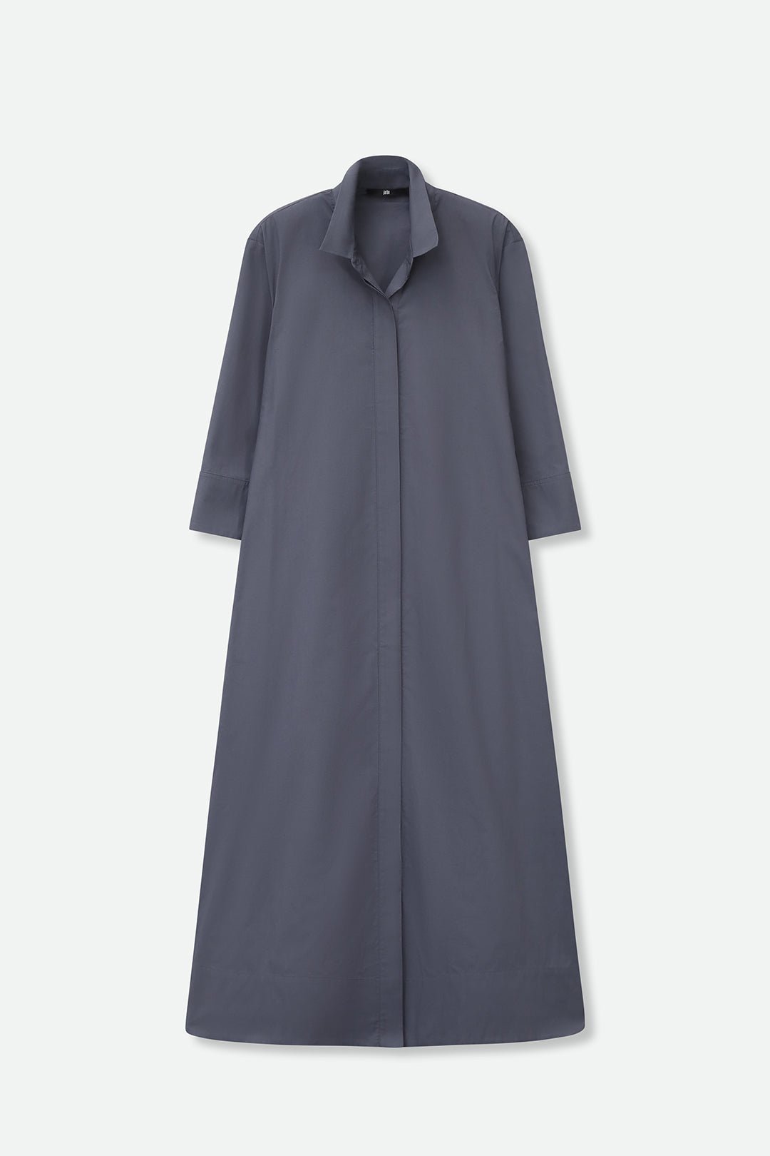 DANNI DRESS IN ITALIAN COTTON SLATE CHARCOAL - Jarbo