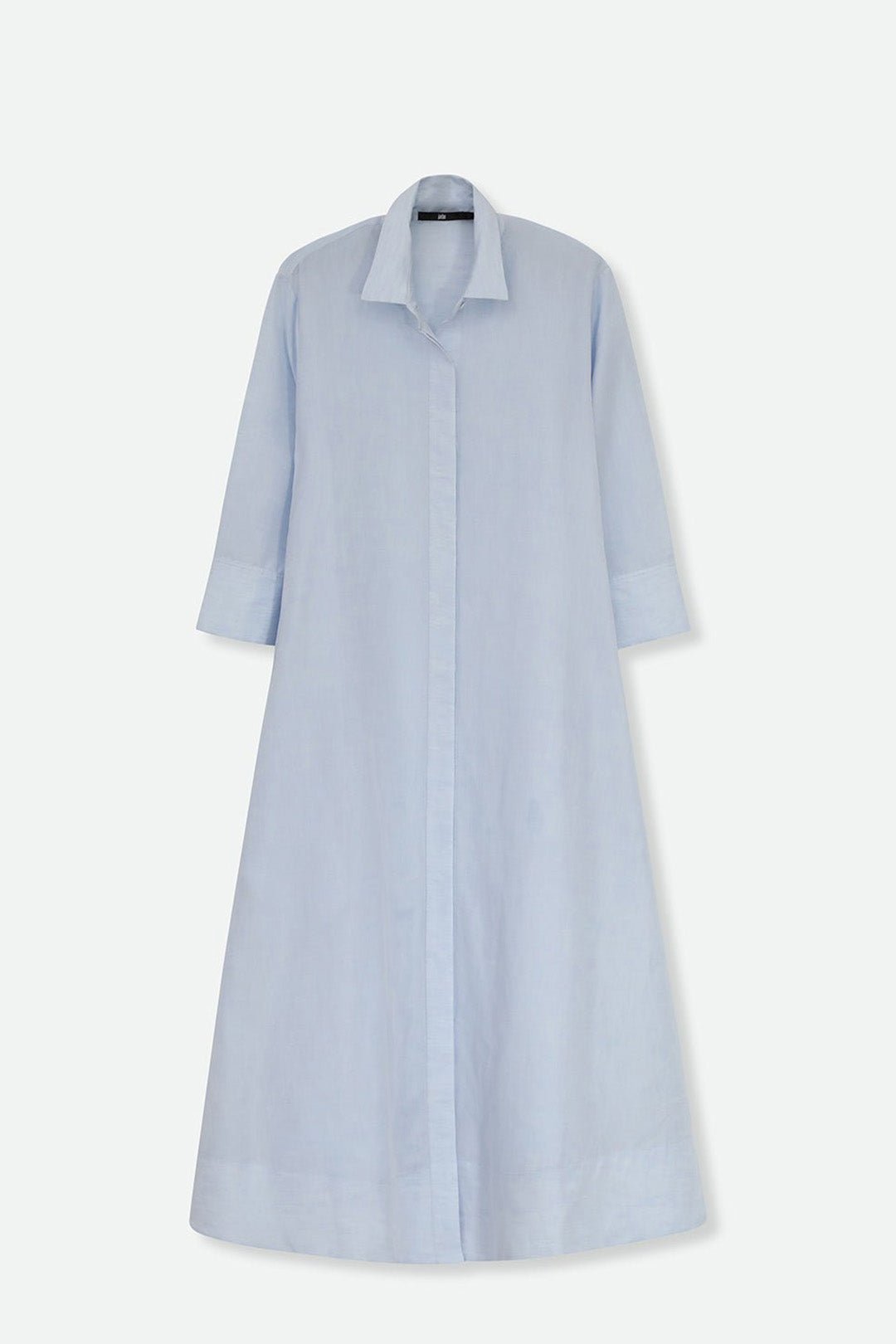 DANNI DRESS IN ITALIAN LINEN LIGHT BLUE - Jarbo