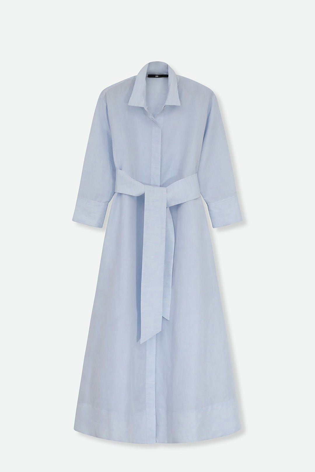 DANNI DRESS IN ITALIAN LINEN LIGHT BLUE - Jarbo