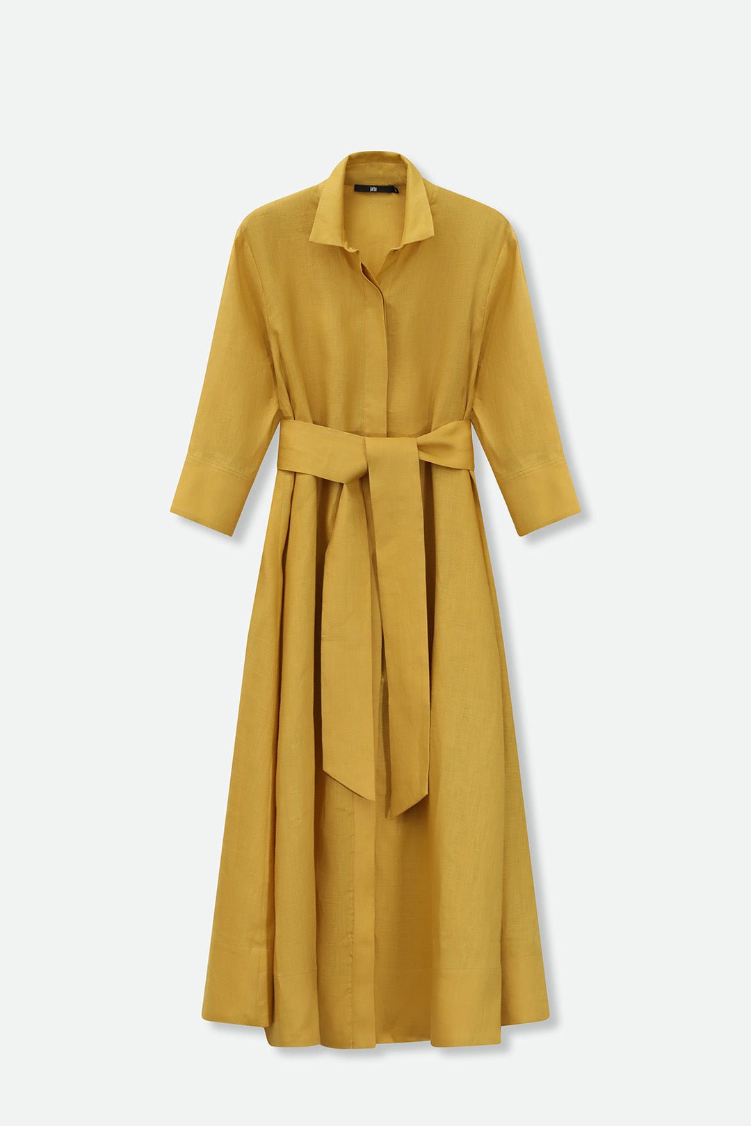 DANNI DRESS IN ITALIAN LINEN MARIGOLD - Jarbo