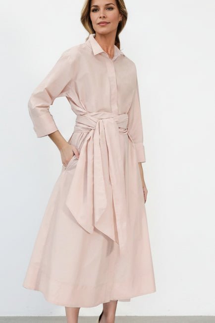 DANNI TIED-BACK DRESS IN FINE ITALIAN POPLIN COTTON - Jarbo