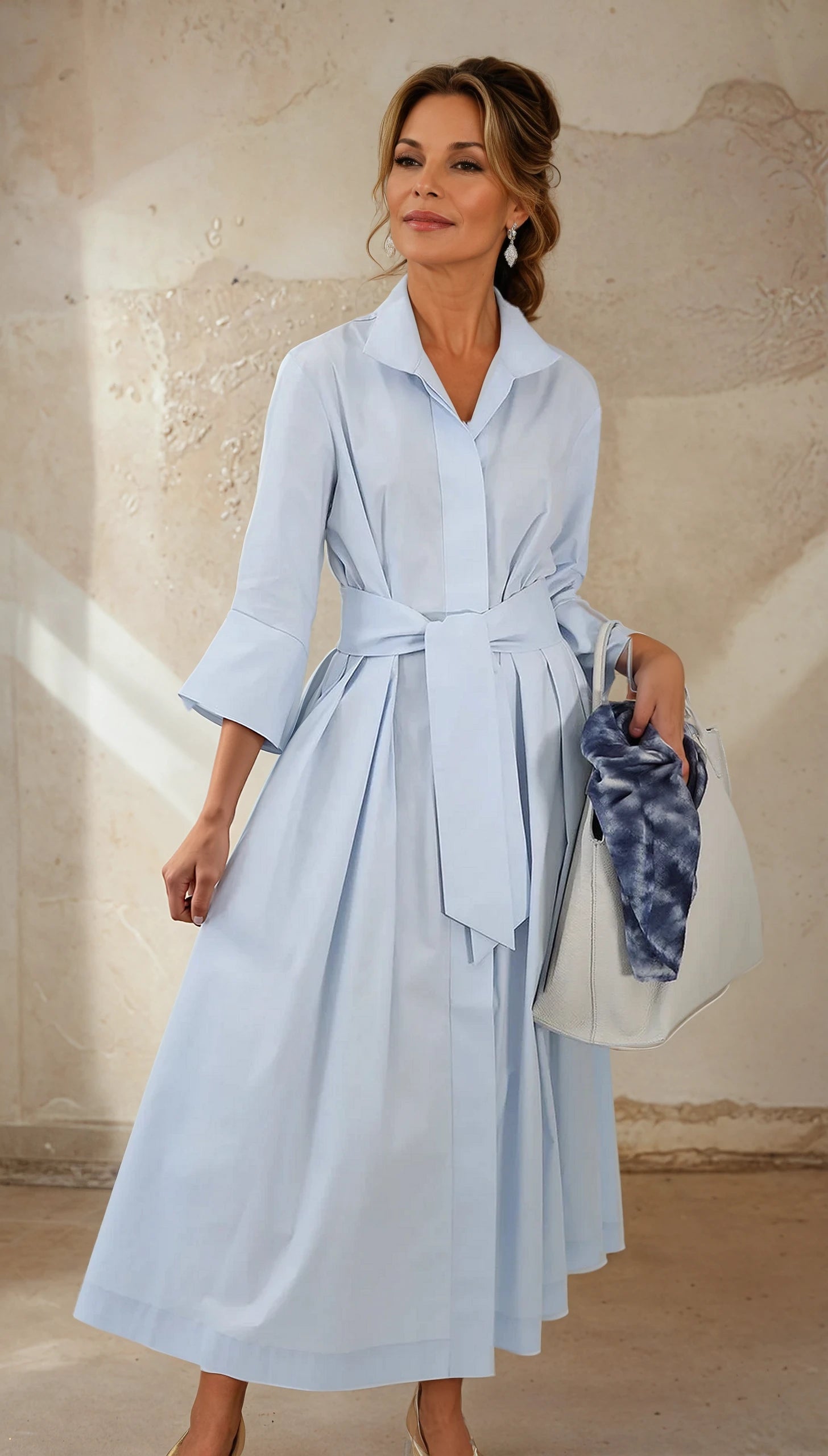 DUNE DRESS IN ITALIAN POPLIN COTTON - Jarbo