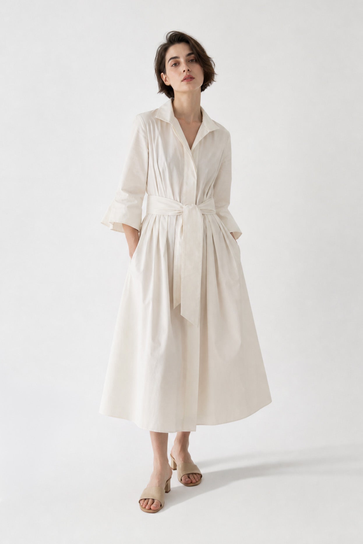 DUNE DRESS IN ITALIAN POPLIN COTTON - Jarbo