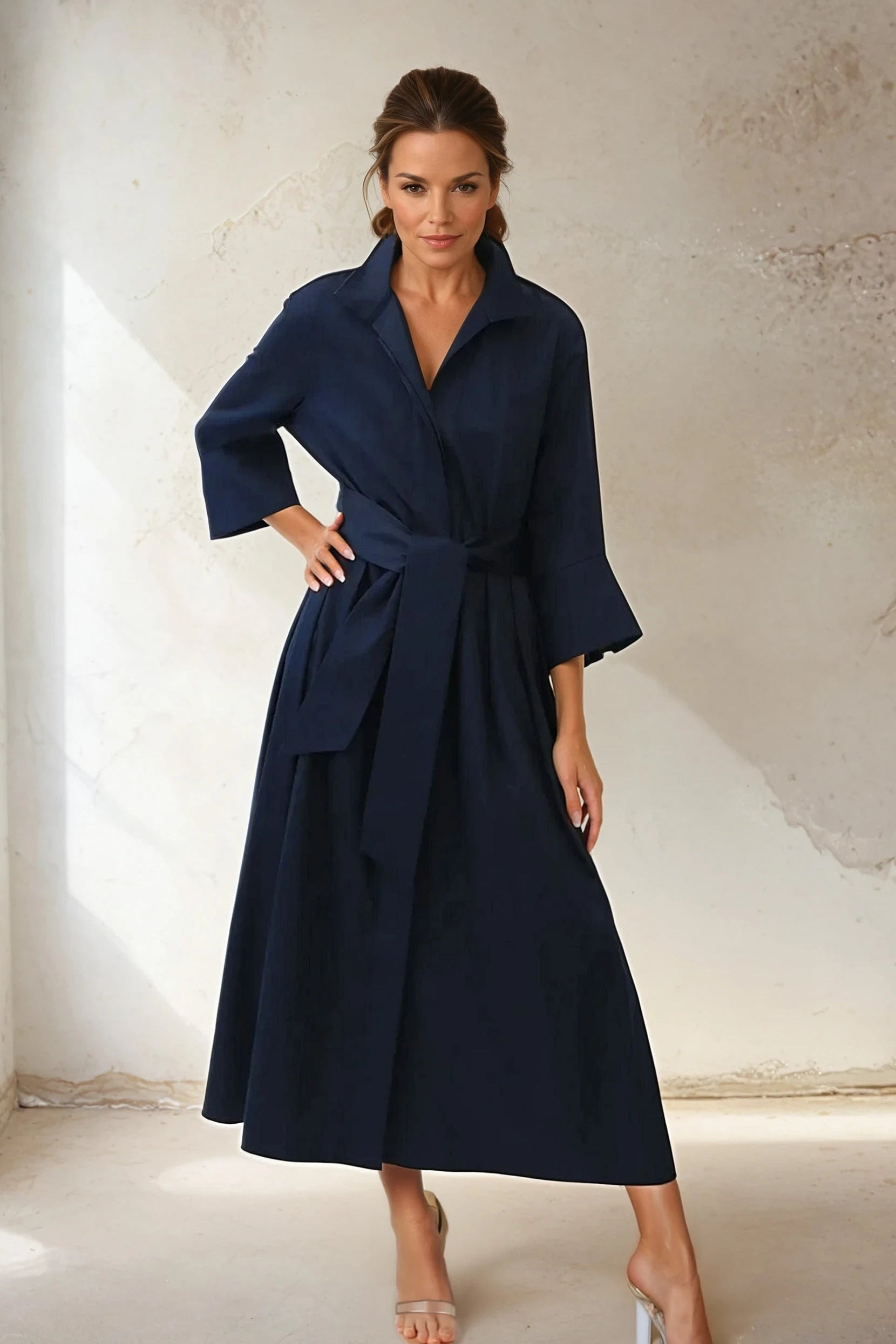 DUNE SLEEVE DRESS IN ITALIAN POPLIN COTTON