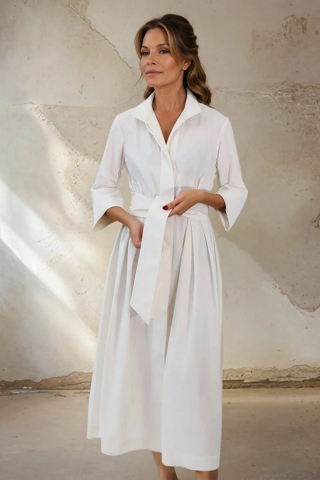 DUNE SLEEVE DRESS IN ITALIAN POPLIN COTTON - Jarbo