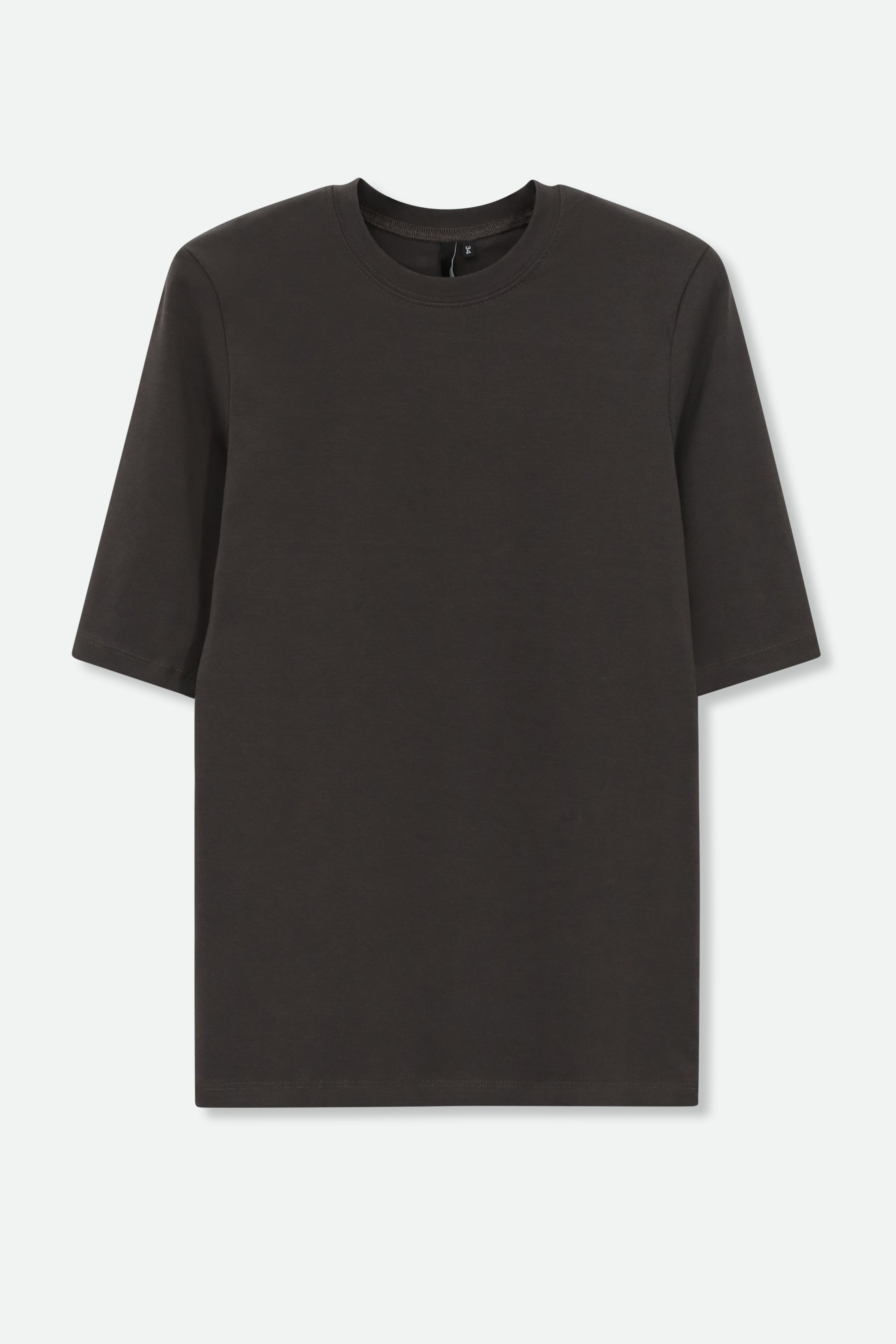 ELBOW SLEEVE CREW IN PIMA COTTON STRETCH