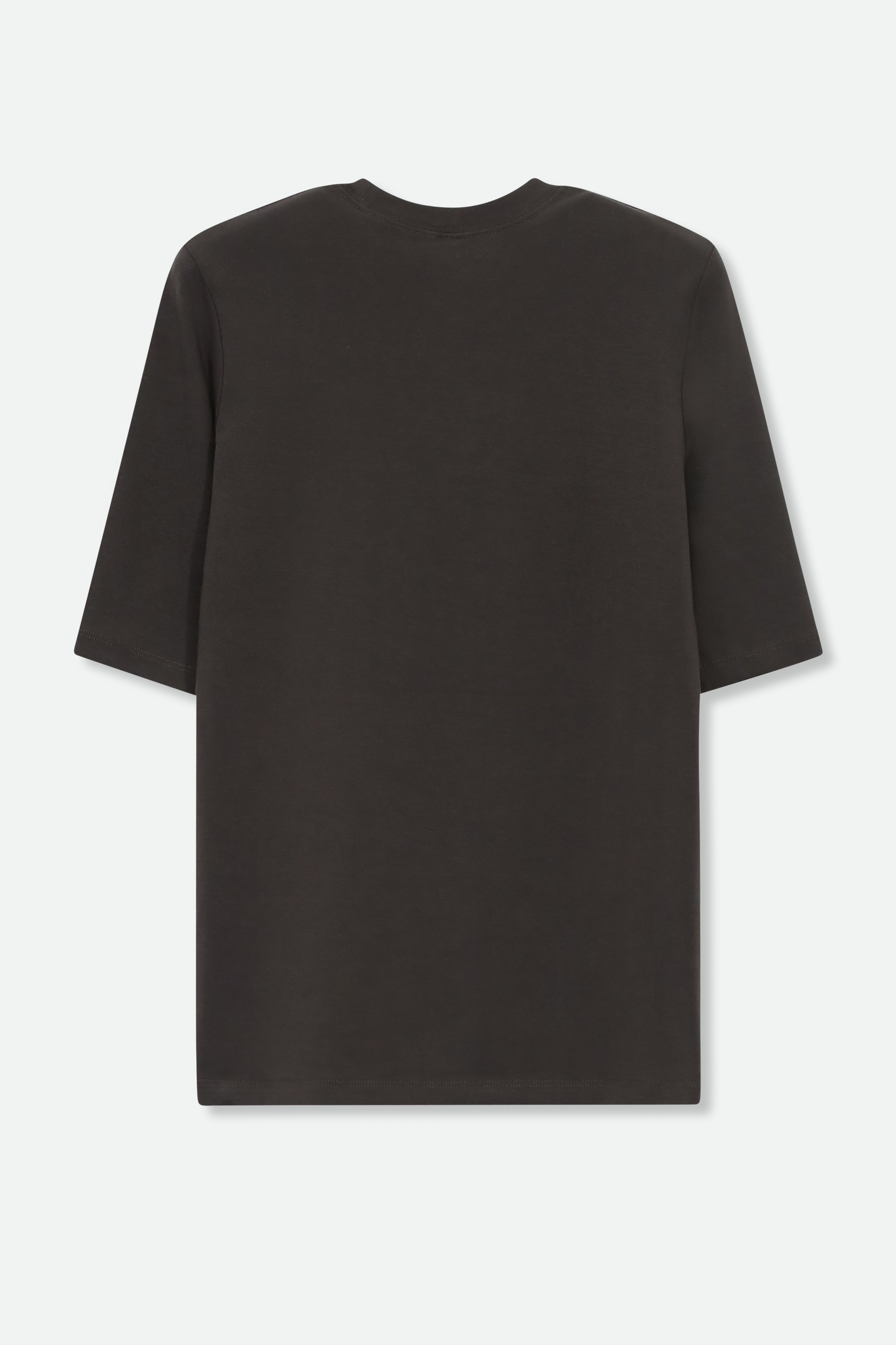 ELBOW SLEEVE CREW IN PIMA COTTON STRETCH