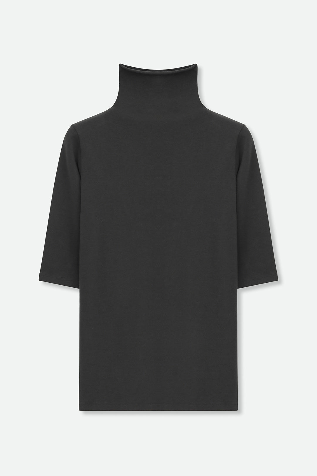 ELBOW SLEEVE HIGH NECK IN PIMA COTTON STRETCH