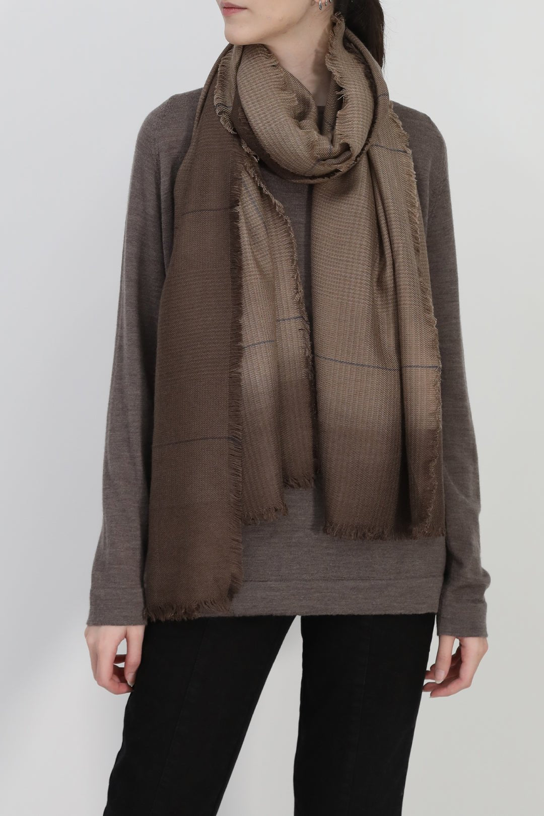 ESPRESSO WEAVE ITALIAN CASHMERE SCARF - Jarbo
