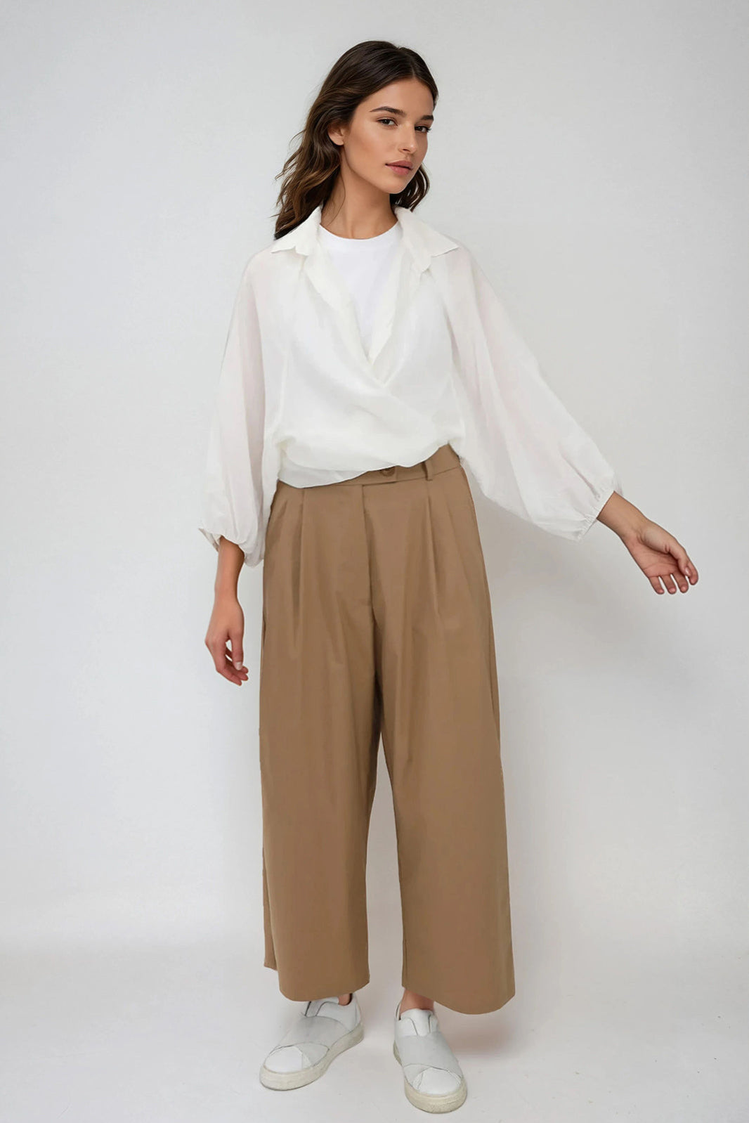 FLOWY OVERSIZED BLOUSE IN SILK COTTON