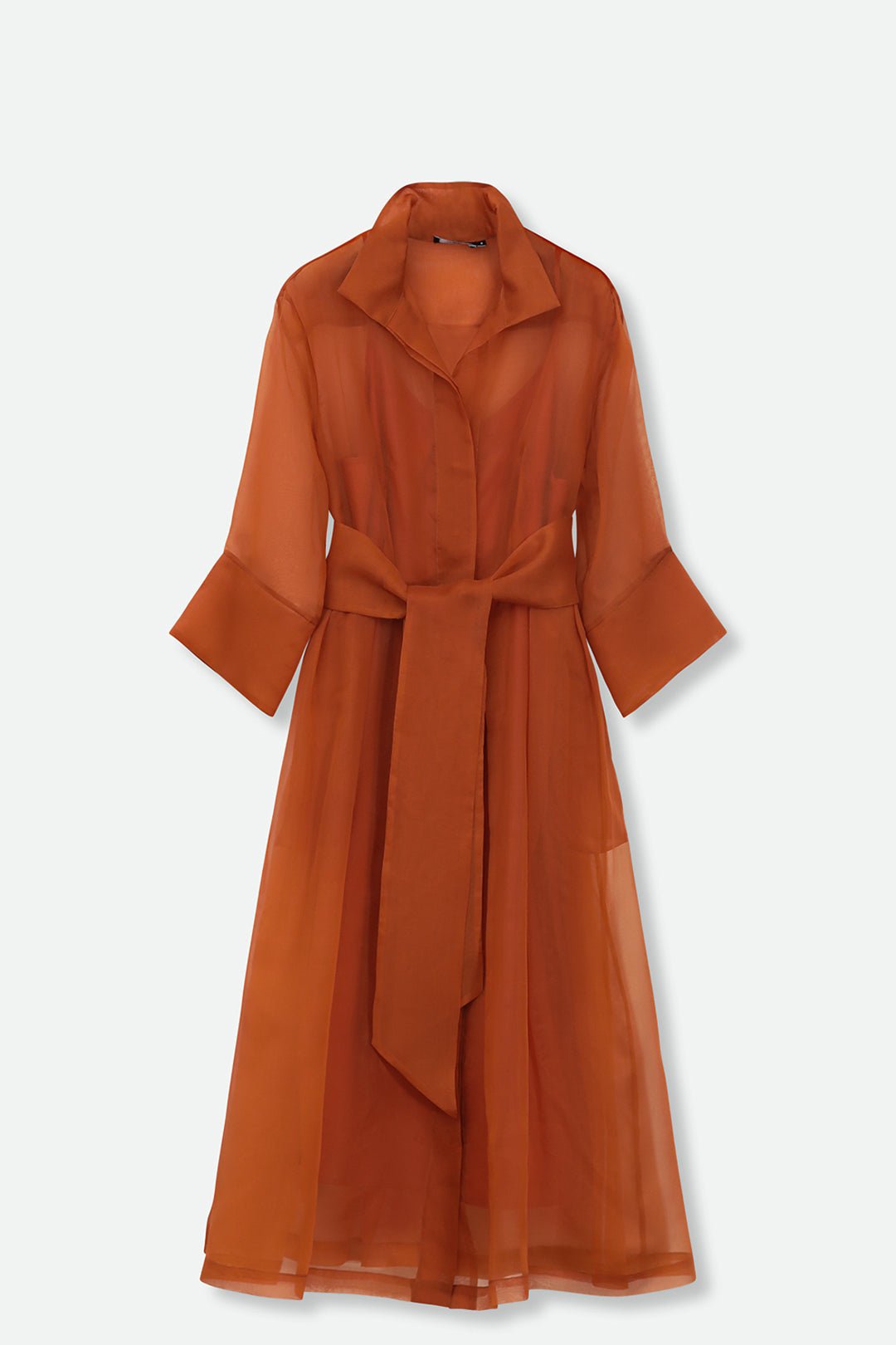 GABRIELLE DRESS IN SILK ORGANZA BURNT ORANGE - Jarbo