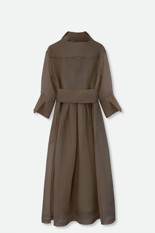 GABRIELLE DRESS IN SILK ORGANZA COCOA - Jarbo