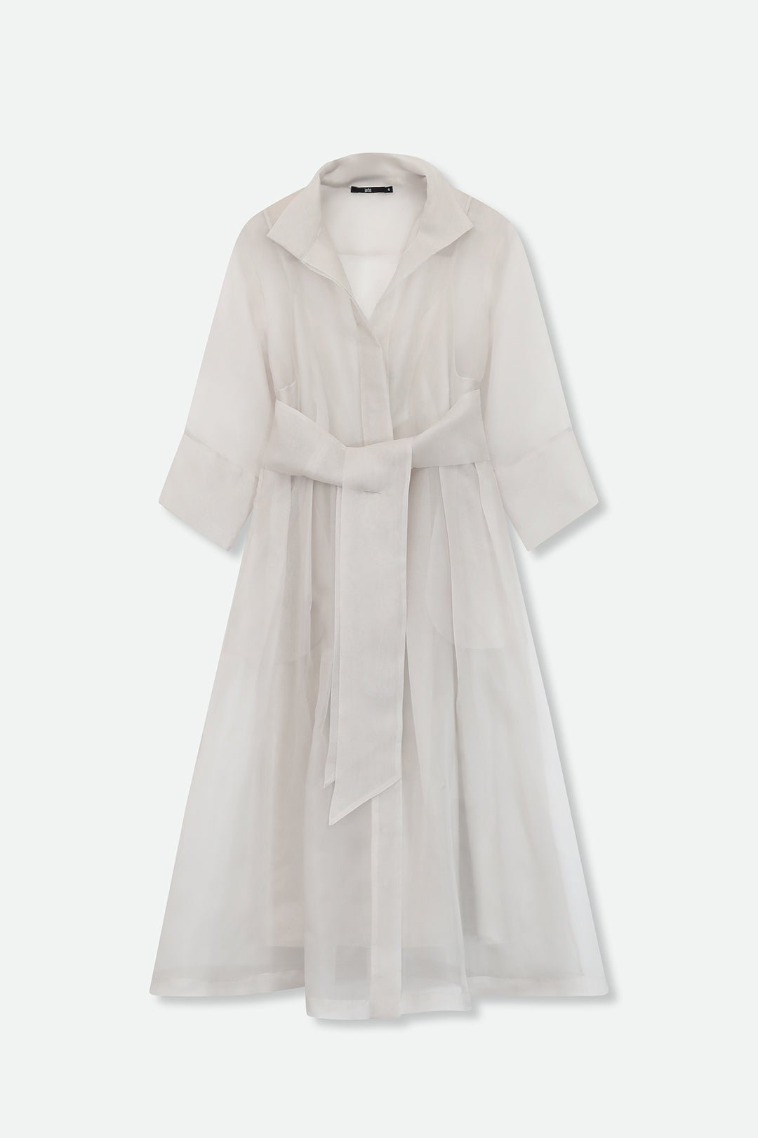 GABRIELLE DRESS IN SILK ORGANZA PLATINUM - Jarbo