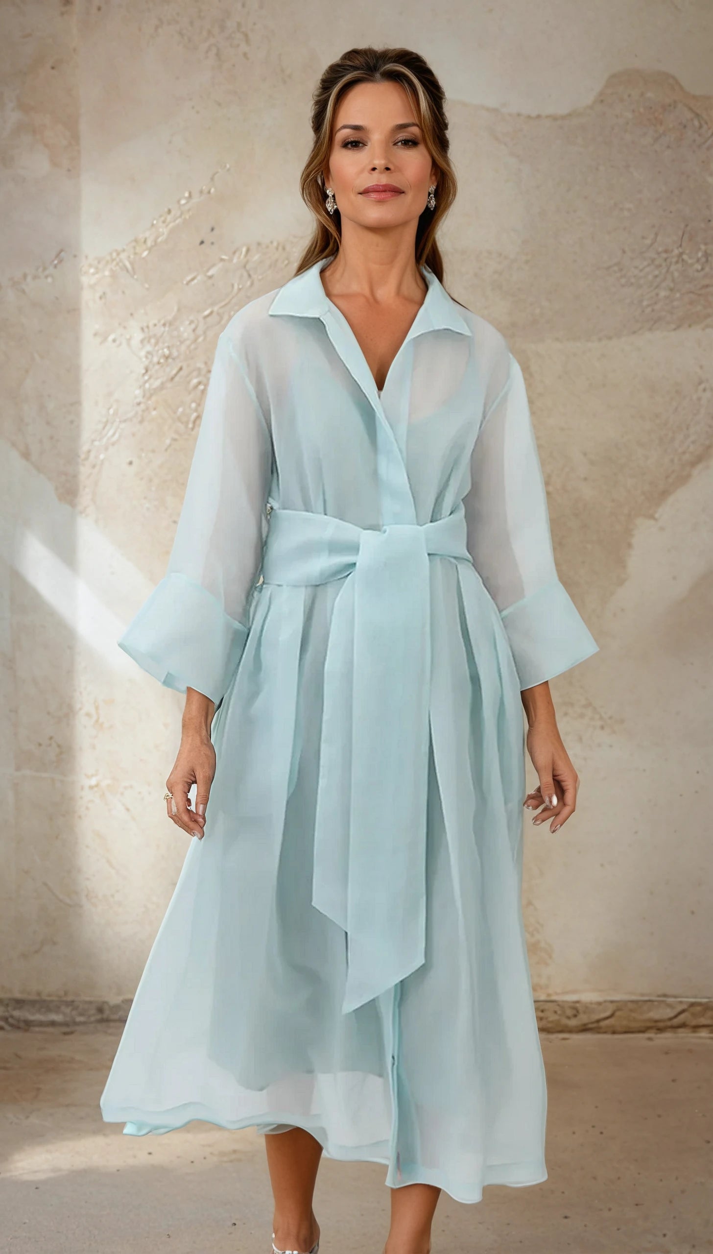 GABRIELLE DRESS IN SILK ORGANZA SEABREEZE - Jarbo
