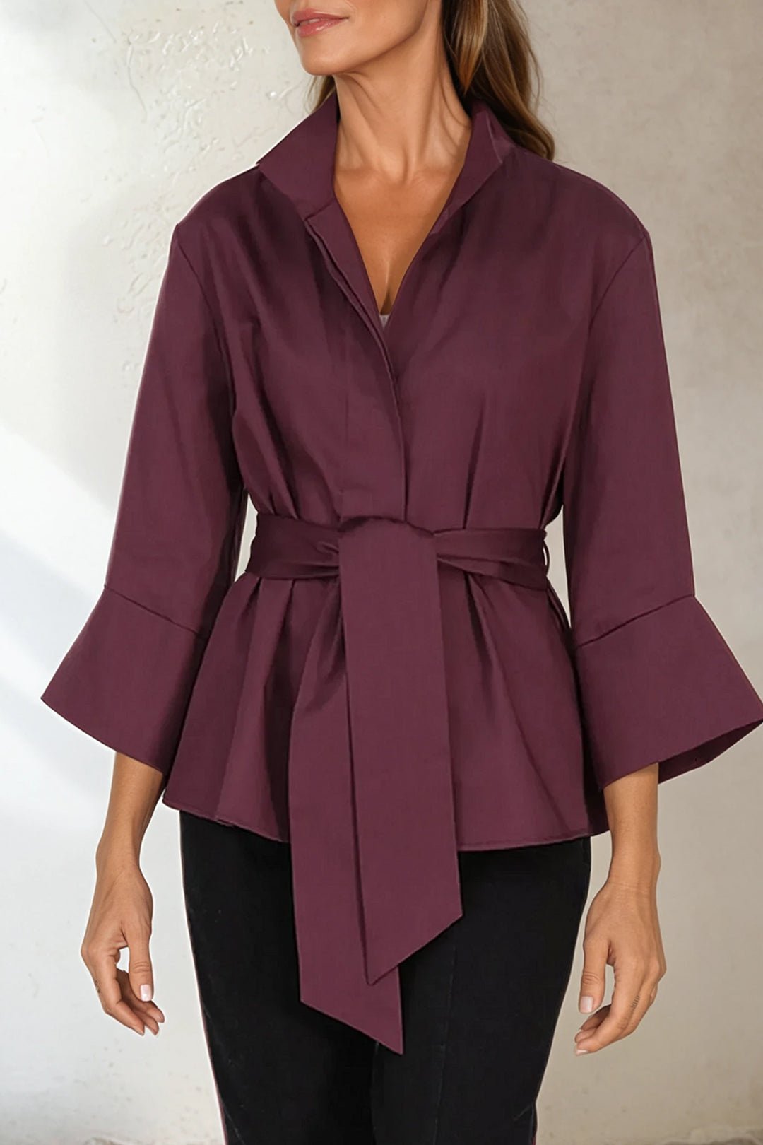 GABRIELLE SHIRT IN ITALIAN COTTON STRETCH - Jarbo