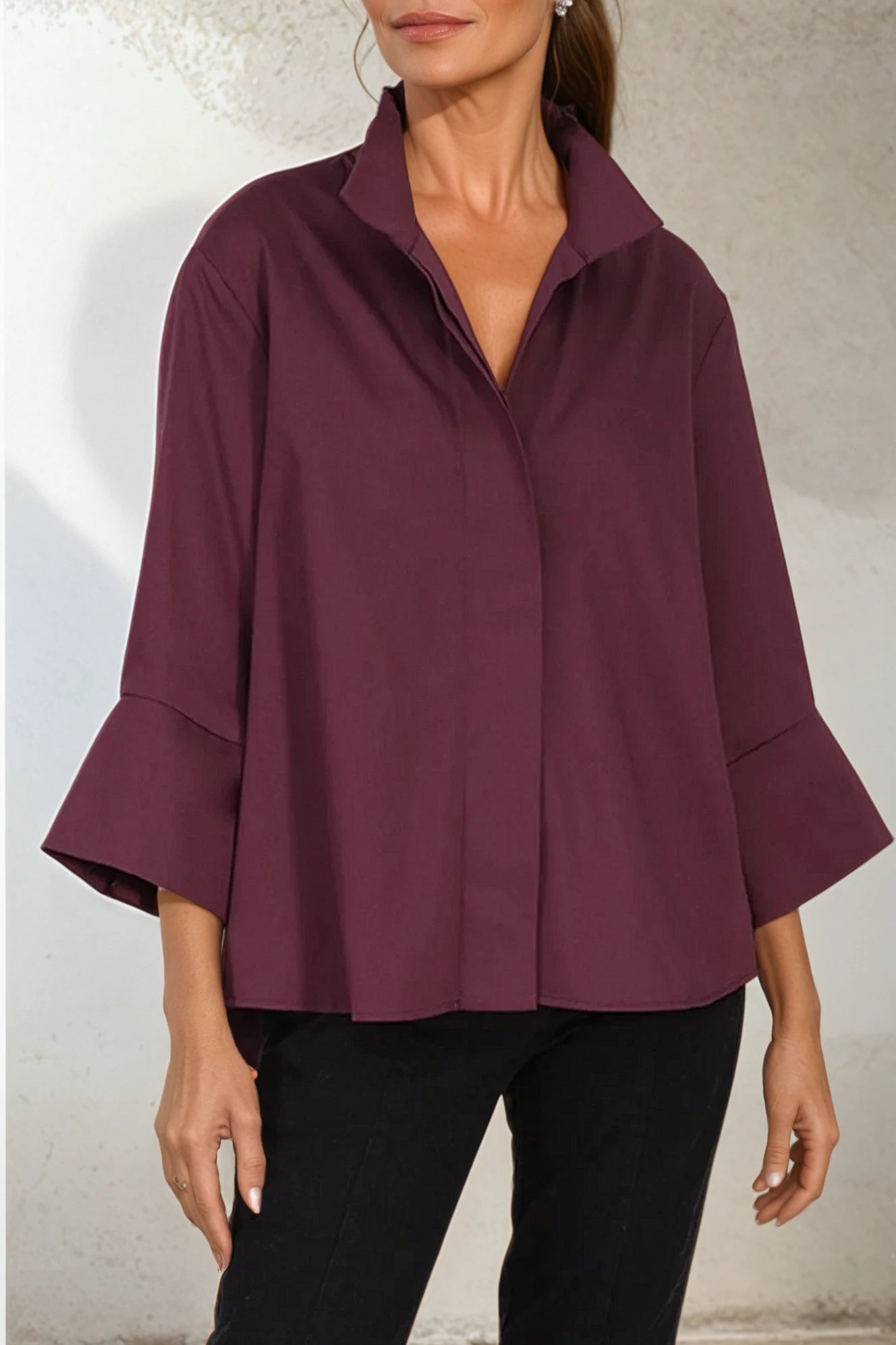 GABRIELLE SHIRT IN ITALIAN COTTON STRETCH - Jarbo