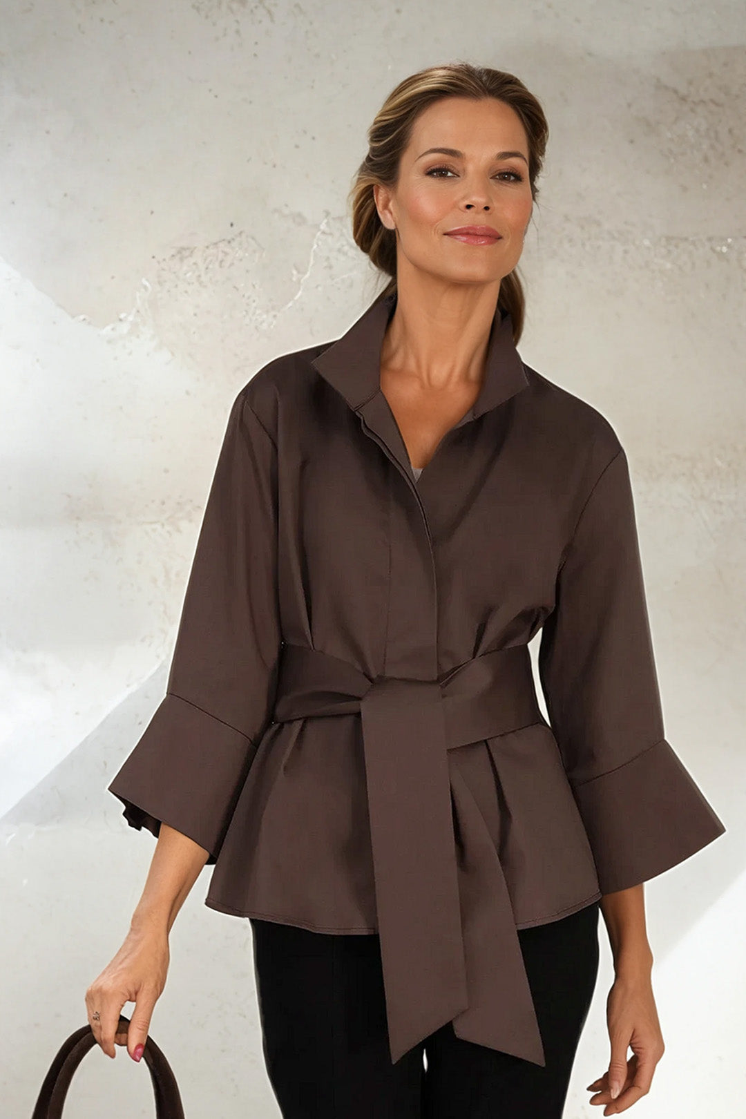 GABRIELLE SHIRT IN ITALIAN COTTON STRETCH