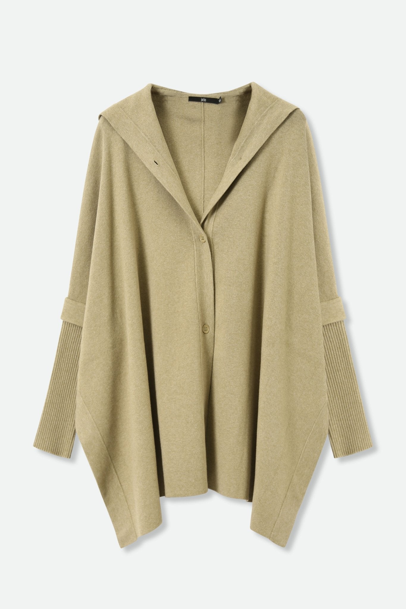 HARPER HOODED CAPE IN DOUBLE KNIT PIMA COTTON STRETCH