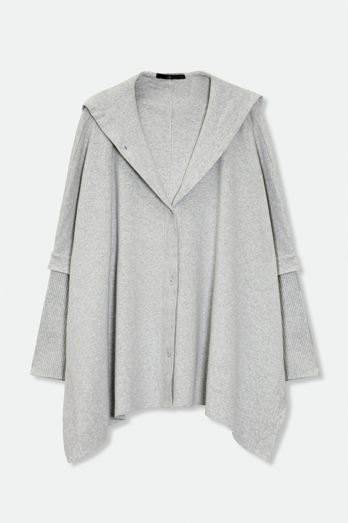 HARPER HOODED CAPE IN DOUBLE KNIT PIMA COTTON STRETCH