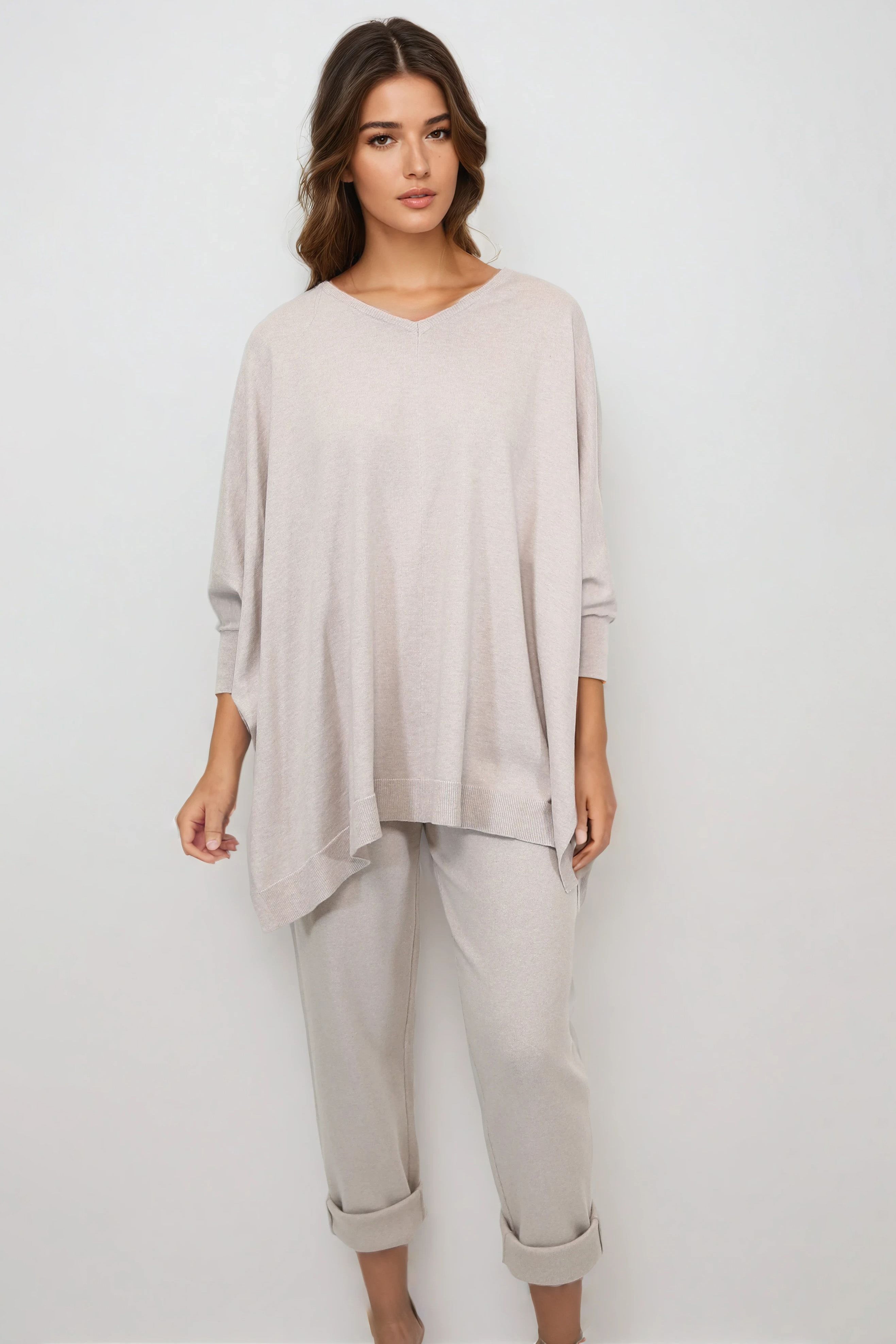 PAIGE PANT IN DOUBLE KNIT HEATHERED PIMA STRETCH