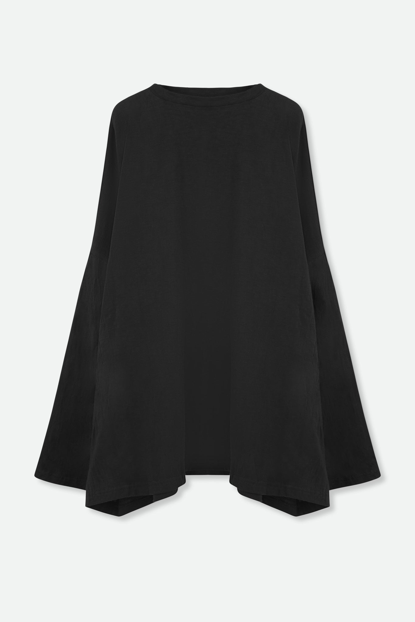 OVERSIZE KARO TOP IN SLUB COTTON BLACK