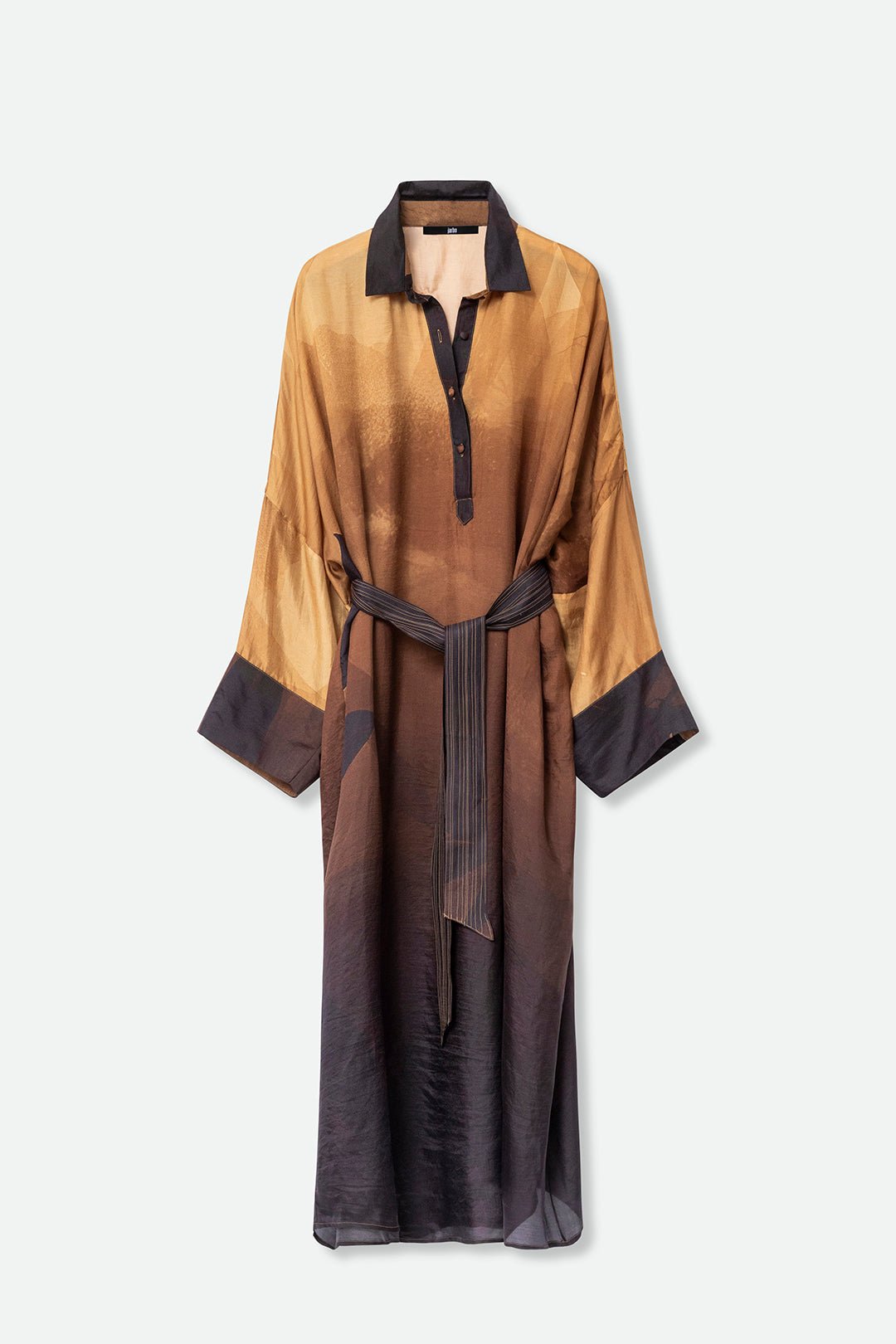 KONA KAFTAN IN SILK TWILL GOLDEN HOUR - Jarbo