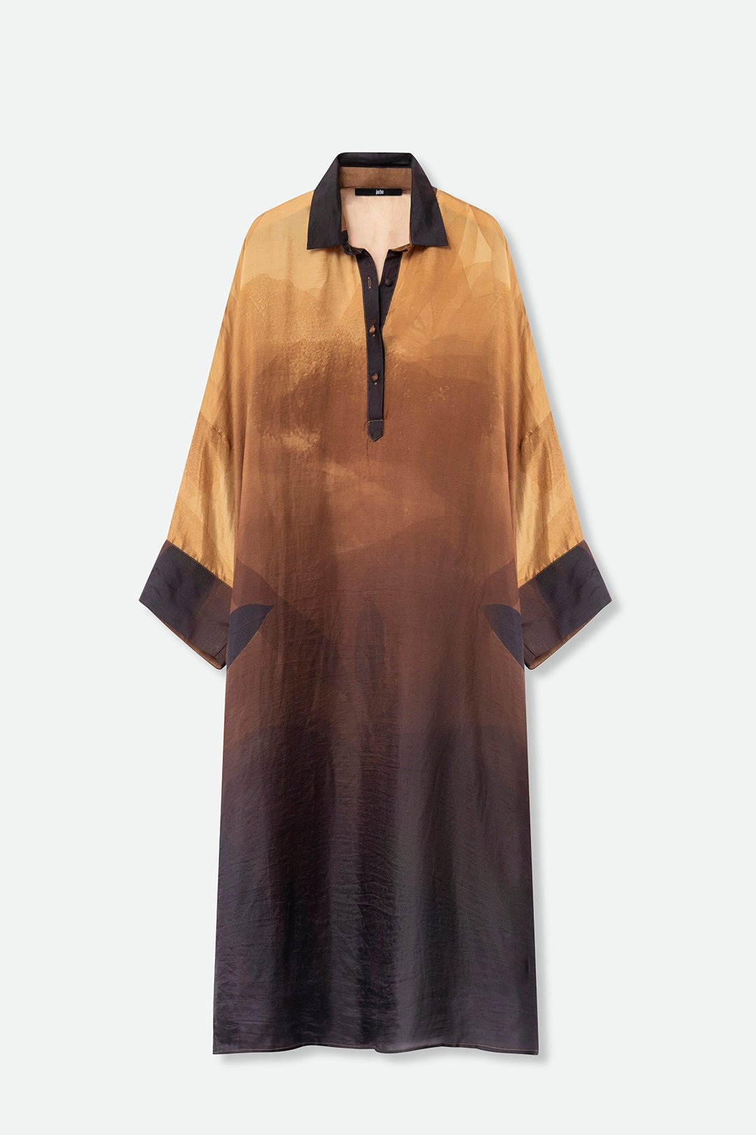 KONA KAFTAN IN SILK TWILL GOLDEN HOUR - Jarbo