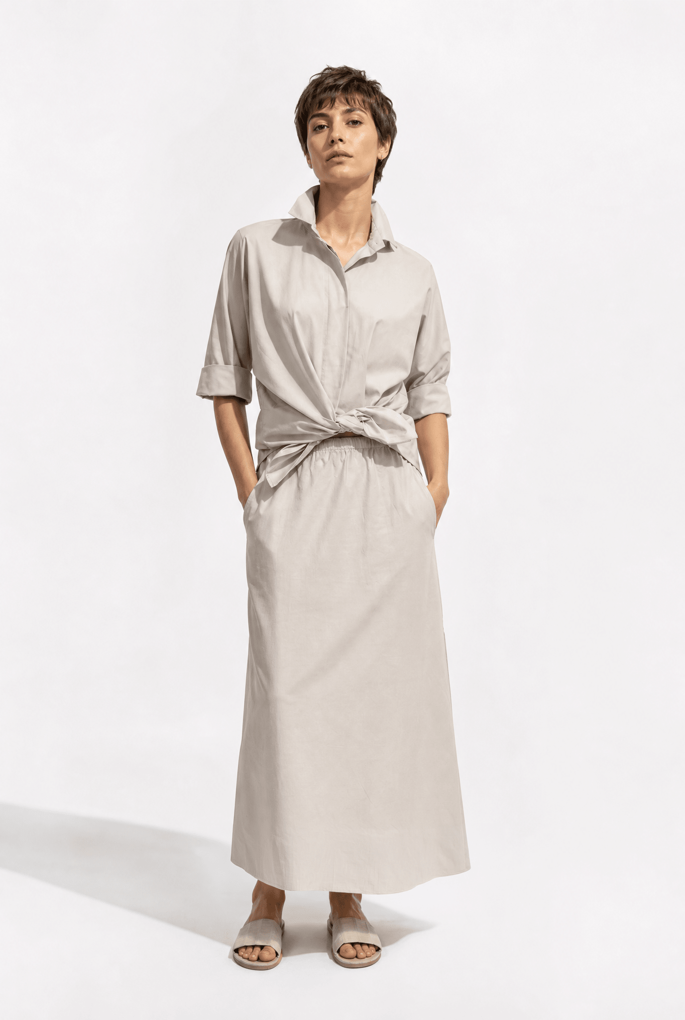 LANEY SKIRT IN ITALIAN FINE STRETCH COTTON - Jarbo