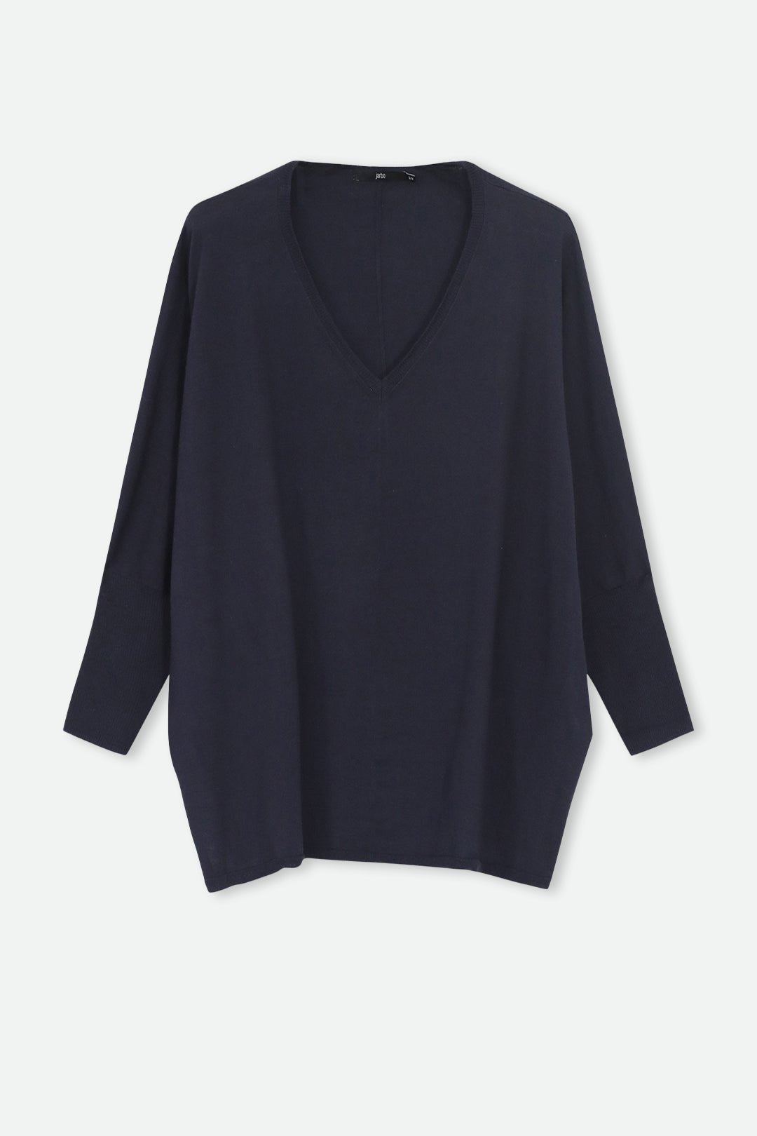 LENA LONG SLEEVE V - NECK PONCHO IN PIMA COTTON KNIT - Jarbo