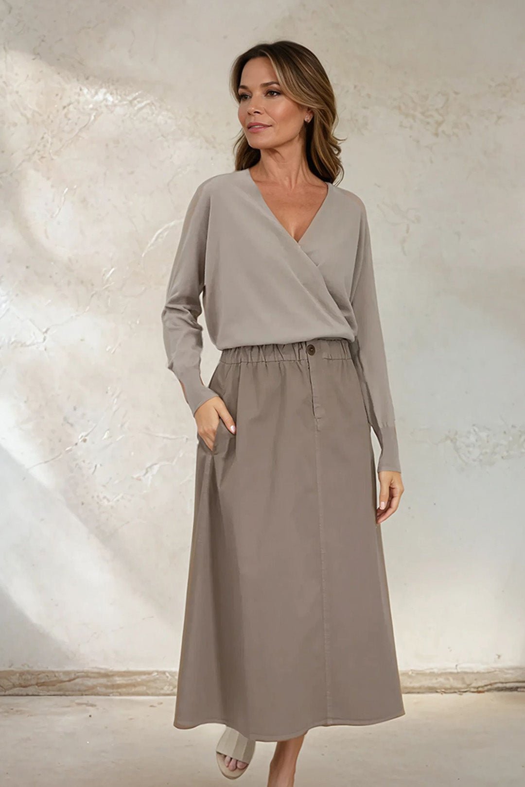 LEONE SKIRT IN GARMENT DYED ITALIAN COTTON - Jarbo