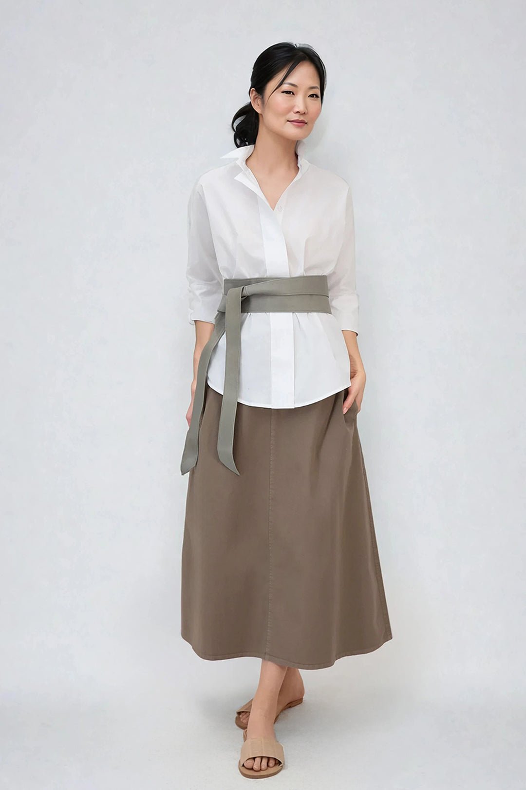 LEONE SKIRT IN GARMENT DYED ITALIAN COTTON - Jarbo