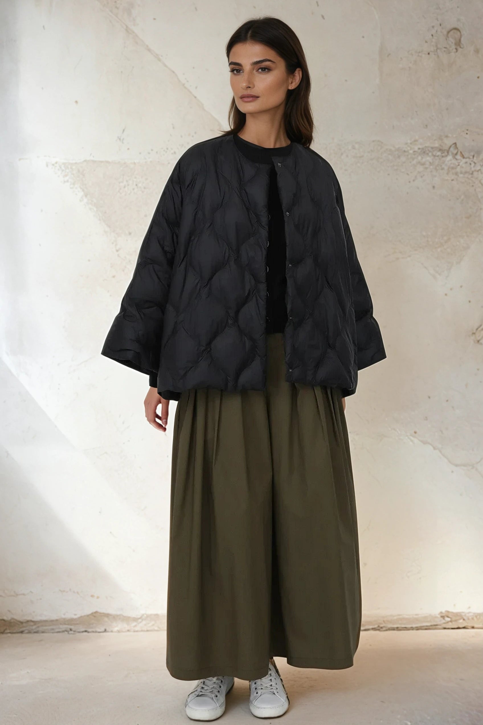 LILOU PLEATED SKIRT IN ITALIAN POPLIN STRETCH - Jarbo