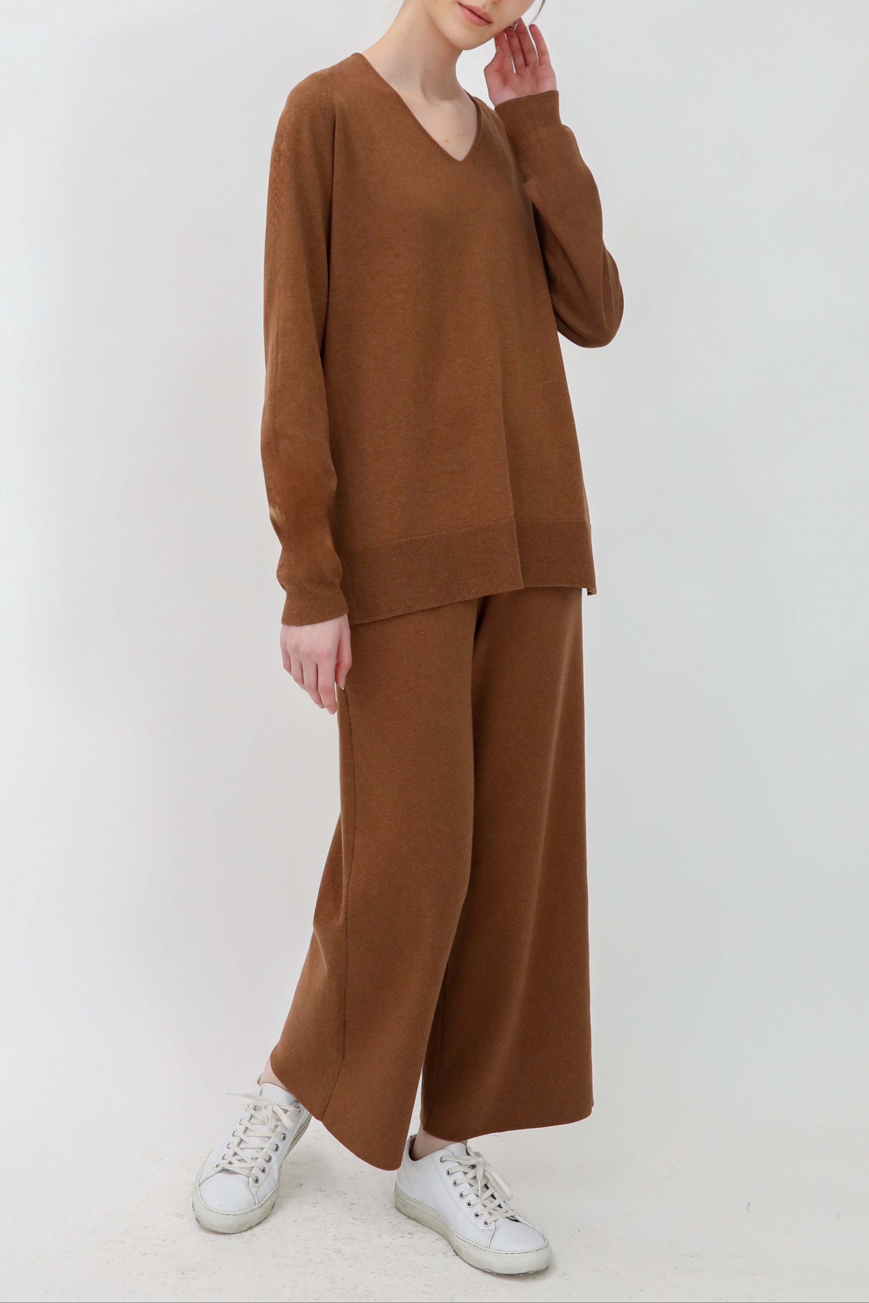 LIMITED EDITION AVERY V NECK TUNIC IN DOUBLE KNIT PIMA COTTON