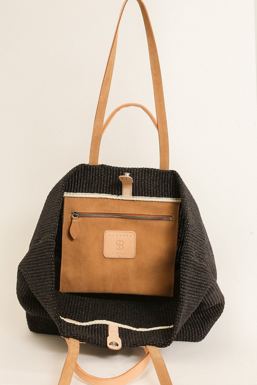 LISBON LARGE ITALIAN TOTE IN BLACK - Jarbo