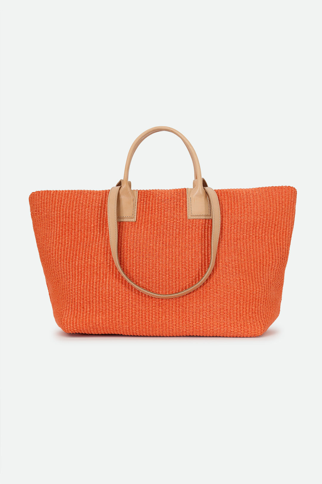 LISBON LARGE ITALIAN TOTE IN TANGERINE