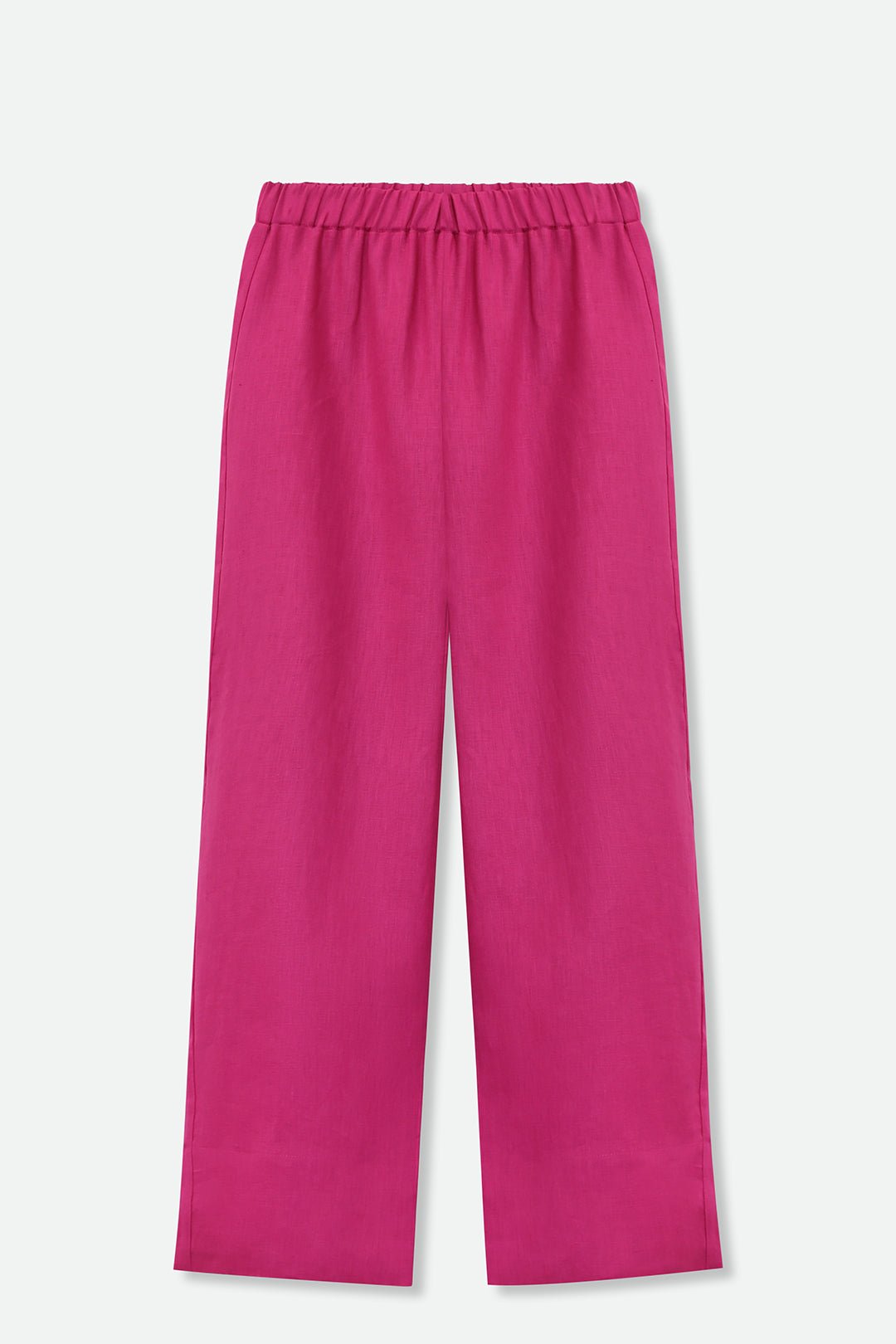 LONG BLOOM PANT IN PREMIUM ITALIAN LINEN BERRY