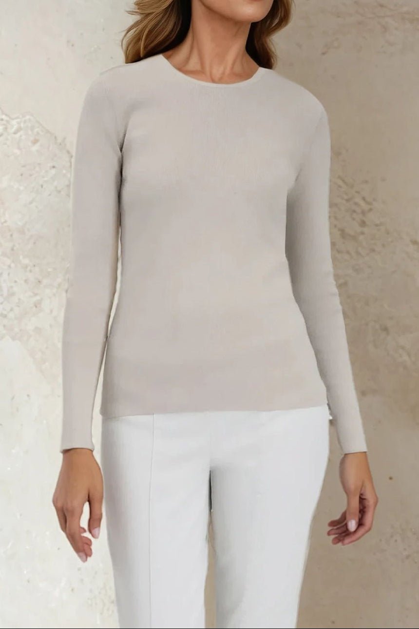 LONG SLEEVE CREW IN ITALIAN COTTON KNIT - Jarbo