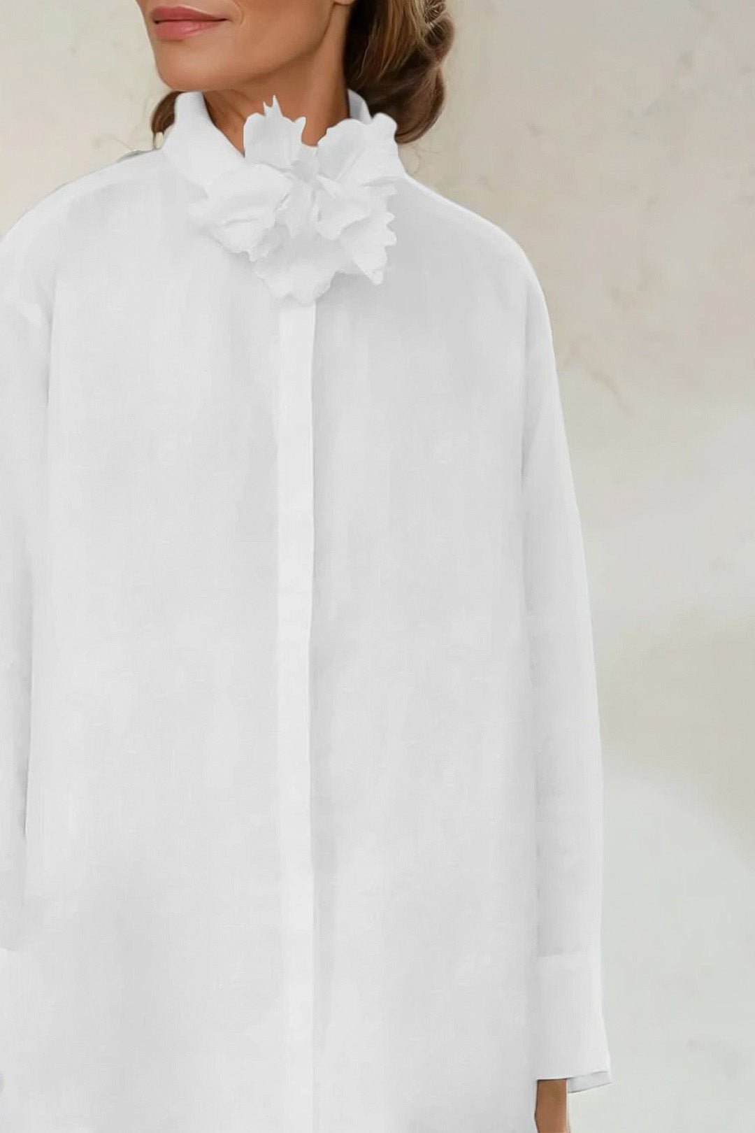 LOTUS FLOWER PIN AND CLIP IN HANDCRAFTED ITALIAN LINEN - Jarbo