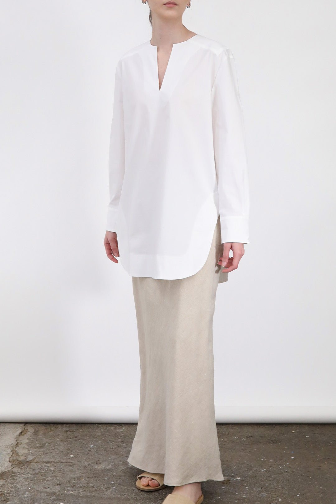 MARAKESH TUNIC SHIRT IN ITALIAN COTTON STRETCH - Jarbo
