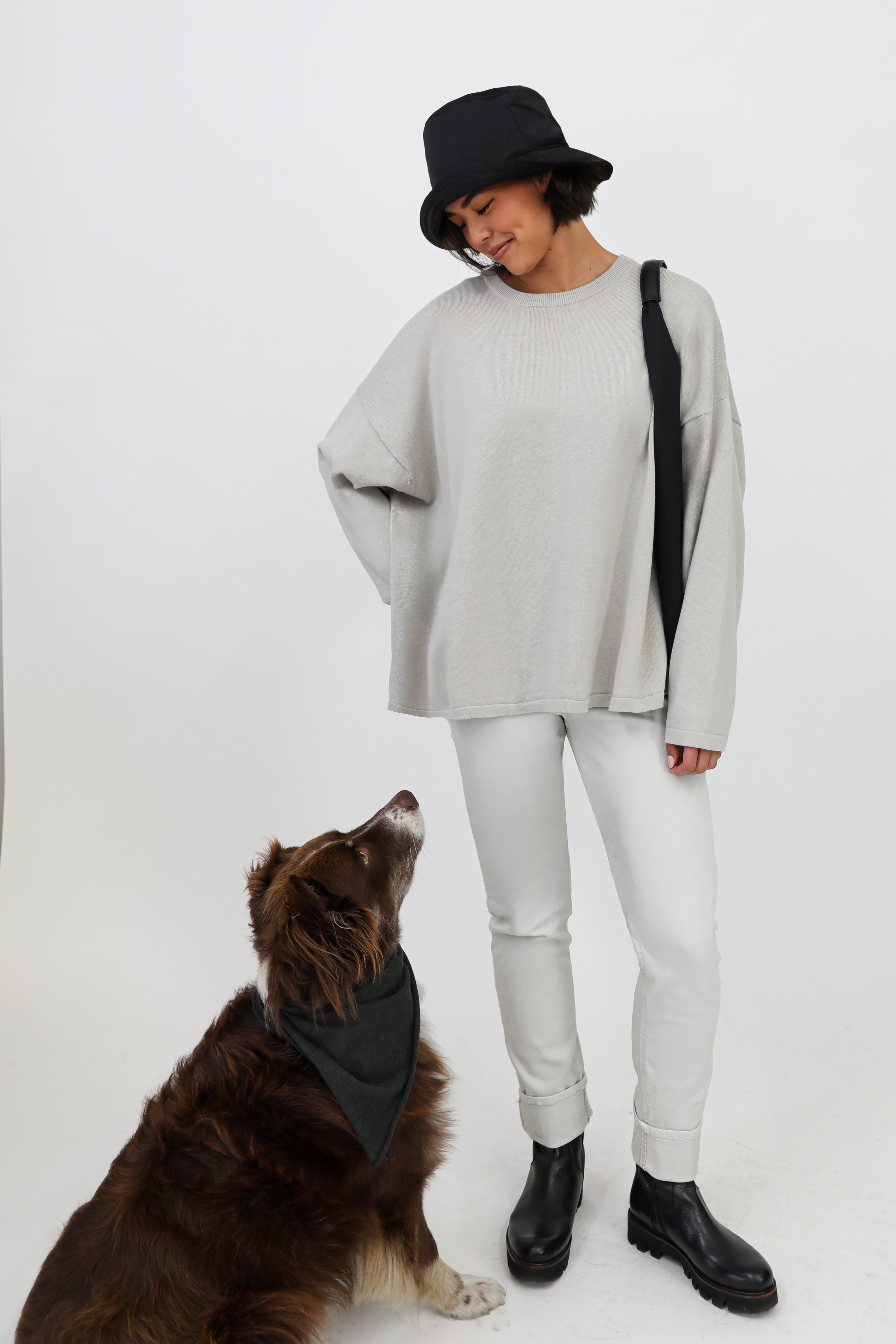 MARLOW OVERSIZED BOXY CREW IN 100% ITALIAN COTTON - Jarbo