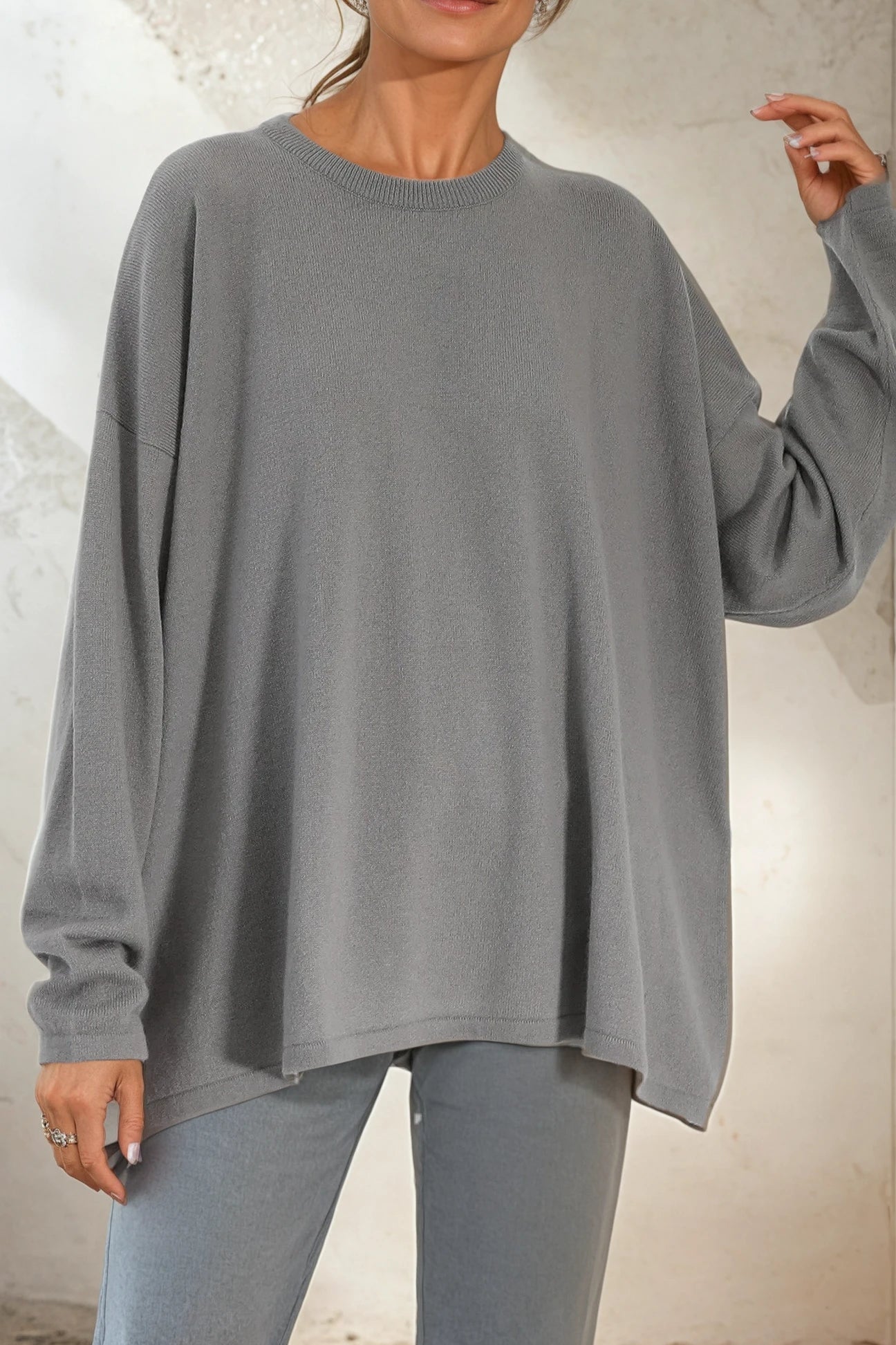 MARLOW OVERSIZED BOXY CREW IN CASHMERE BLEND - Jarbo