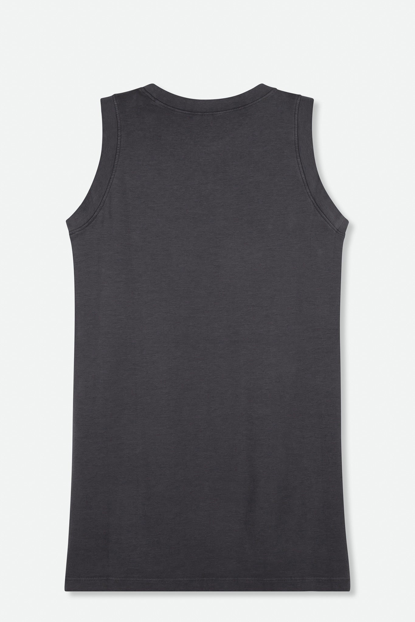 MUSCLE TANK HIP LENGTH IN PIMA COTTON STRETCH