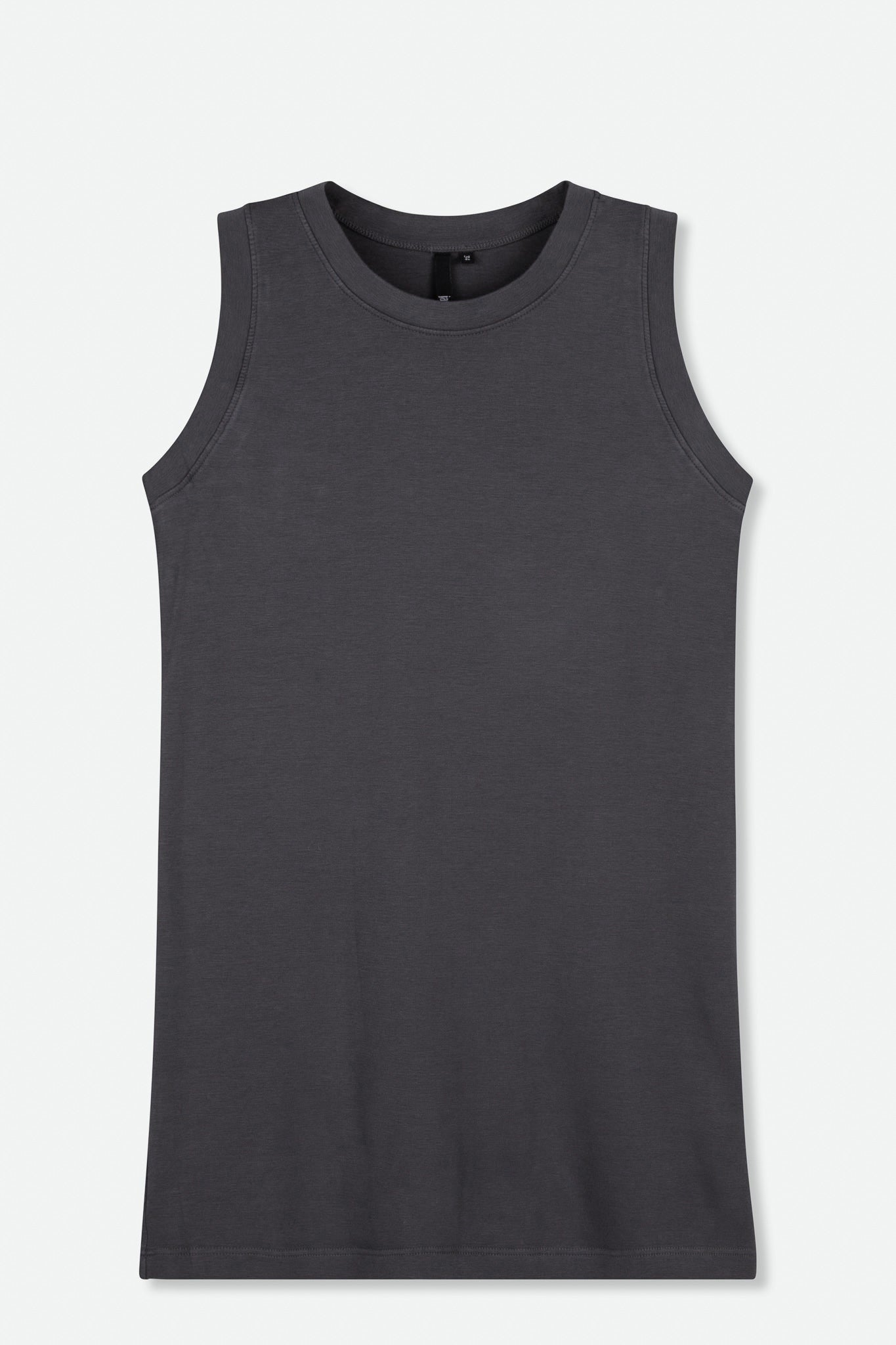 MUSCLE TANK HIP LENGTH IN PIMA COTTON STRETCH