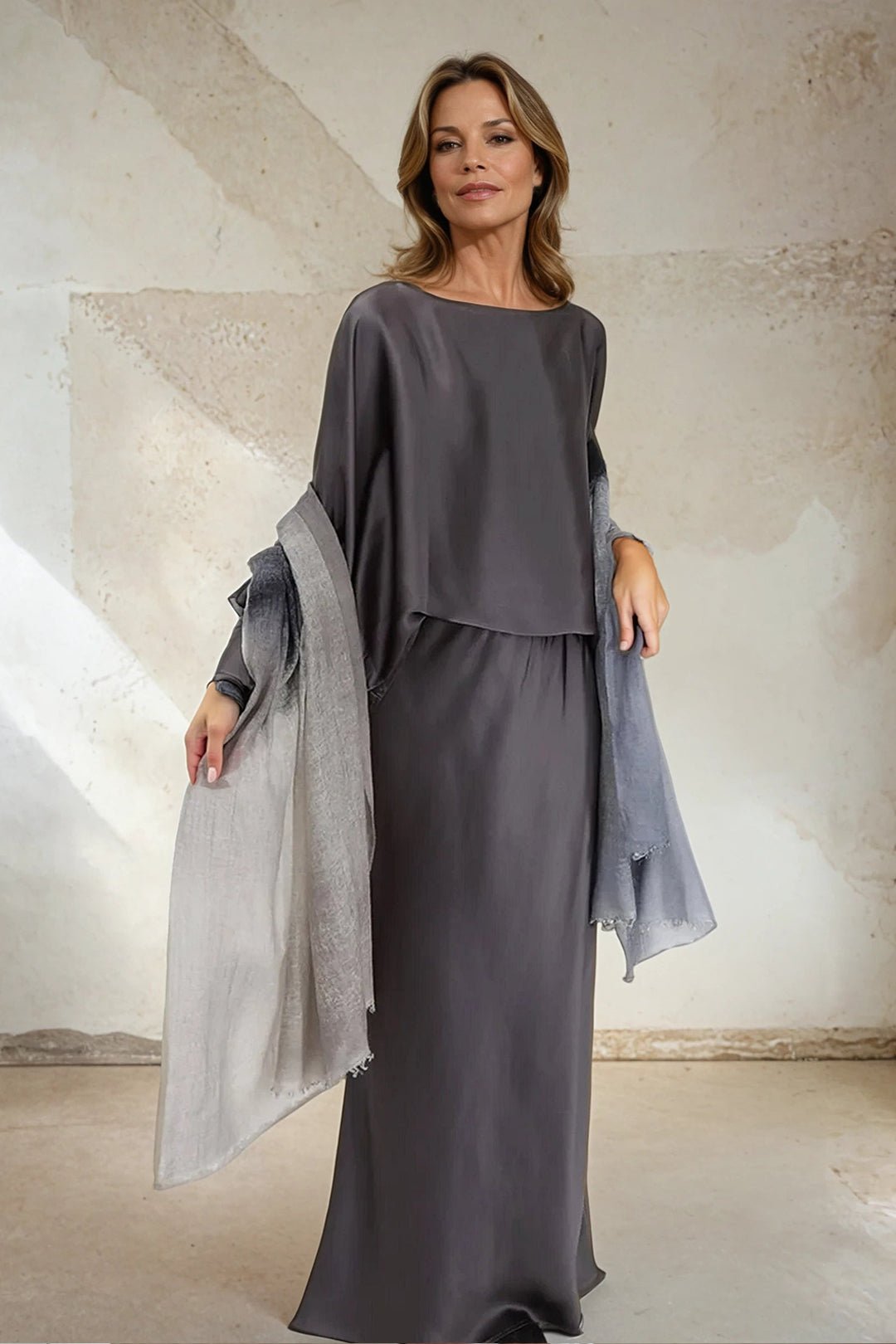 NALA BIAS SKIRT IN SILK CHARMEUSE - Jarbo