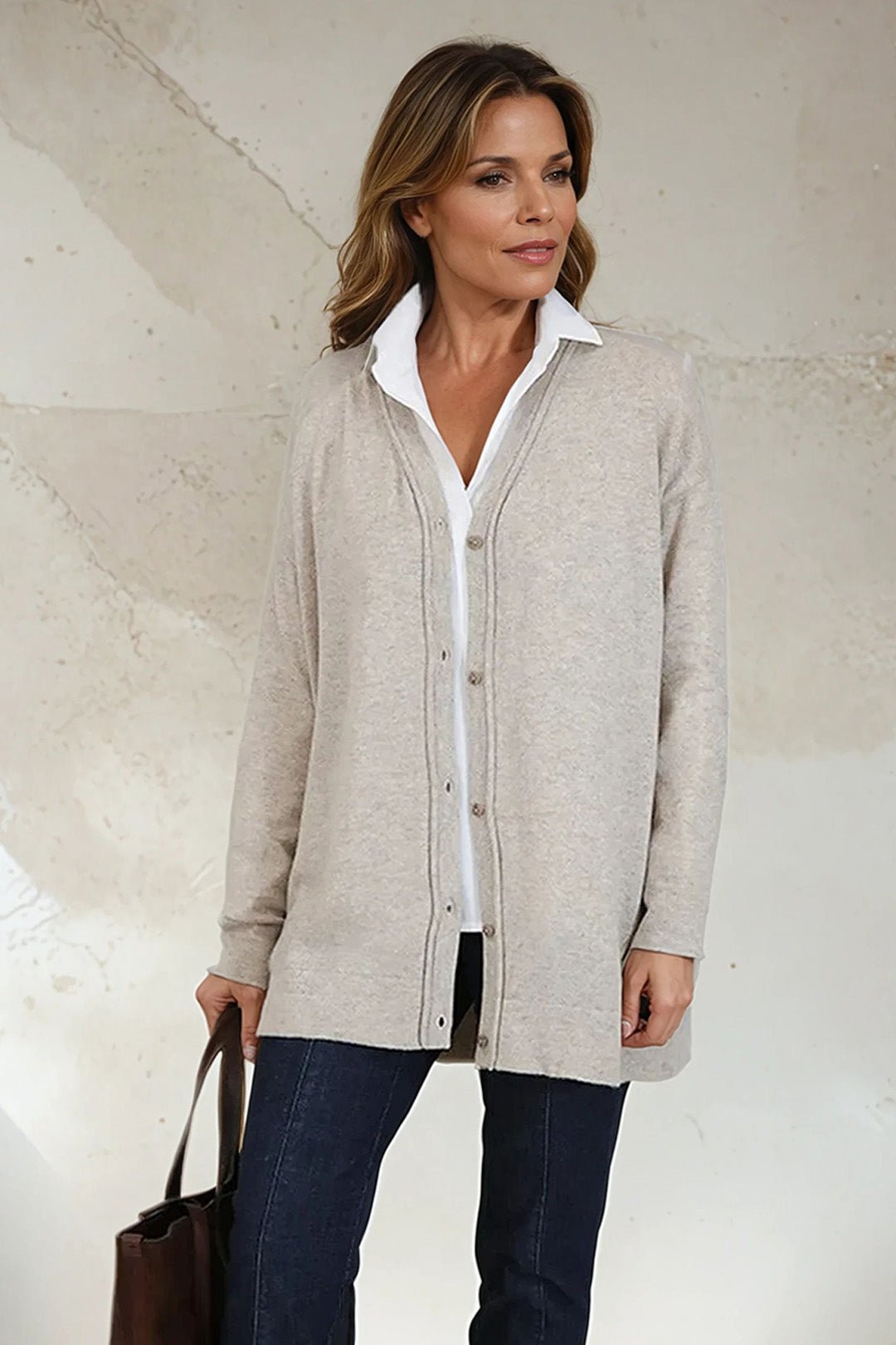 NELS BOYFRIEND CARDIGAN IN CASHMERE BLEND - Jarbo