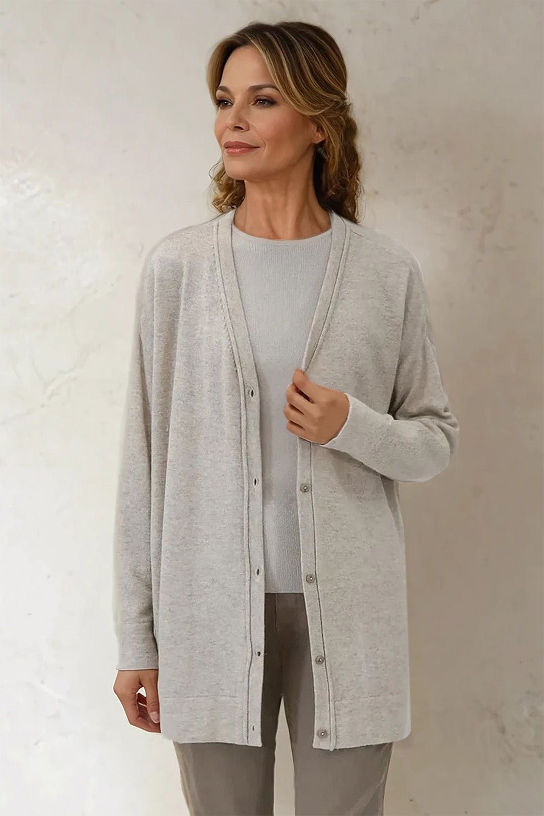NELS BOYFRIEND CARDIGAN IN CASHMERE BLEND - Jarbo