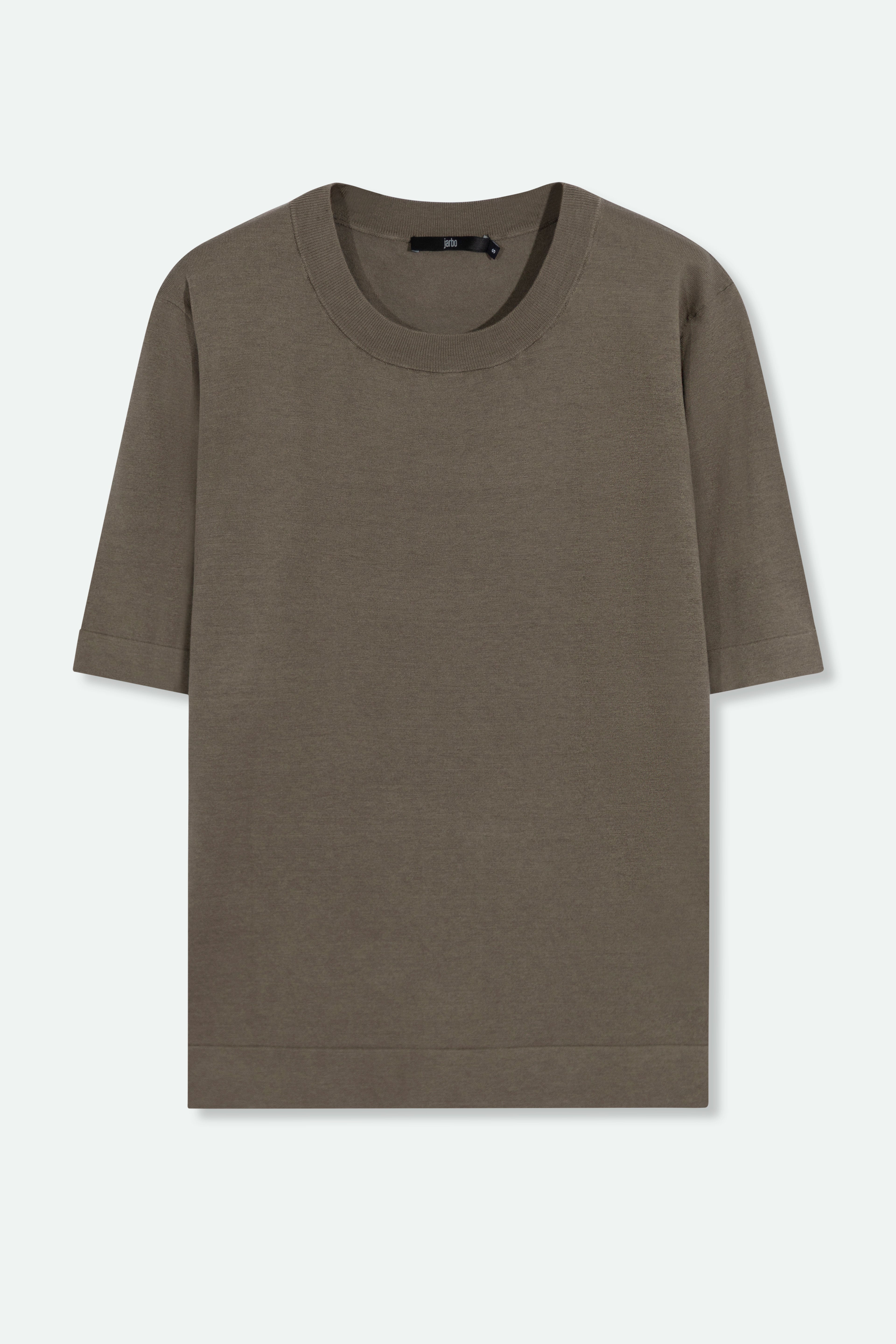 NICO TENNIS ELBOW SLEEVE CREW IN FINE GAUGE ITALIAN SILK COTTON - Jarbo