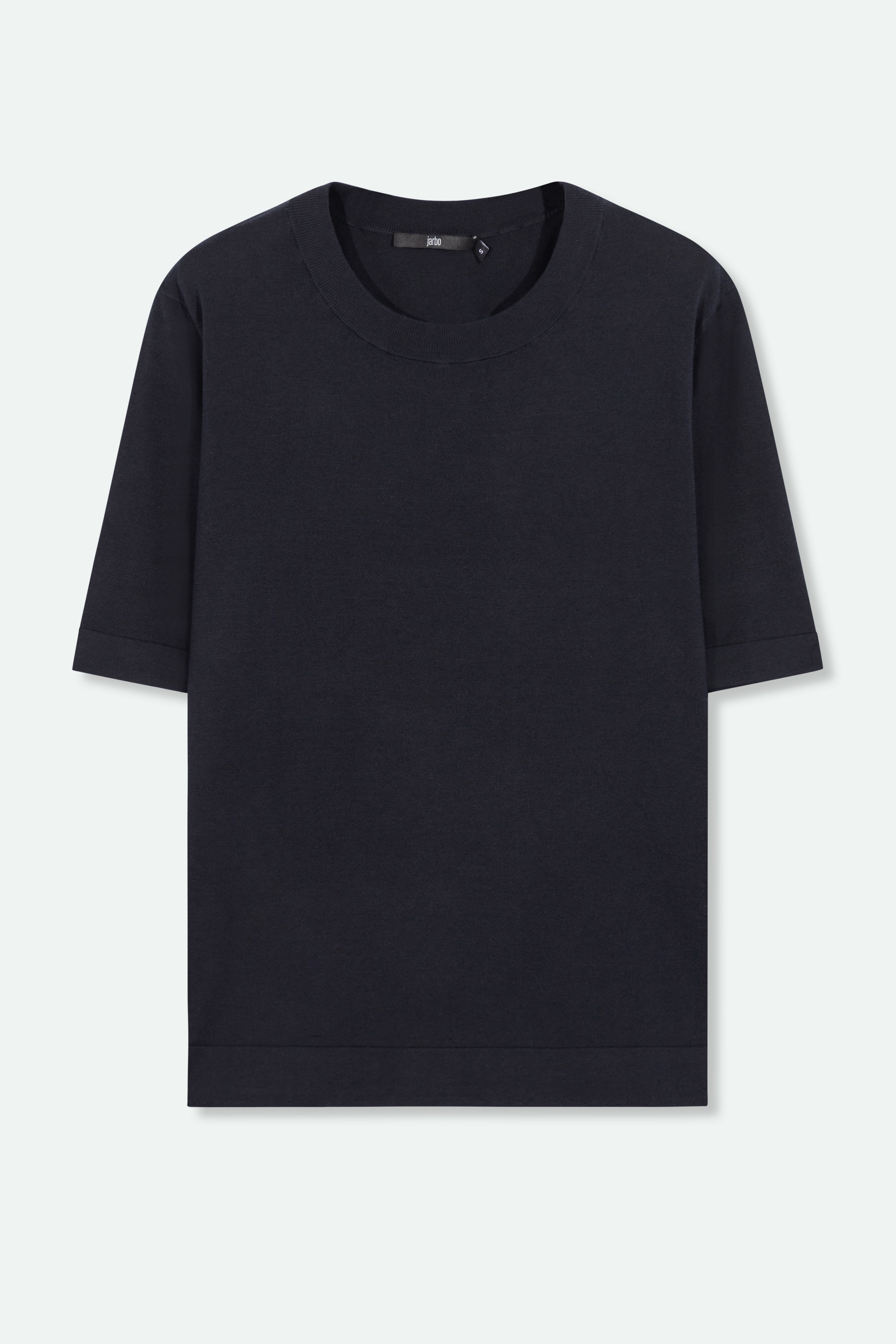 NICO TENNIS ELBOW SLEEVE CREW IN FINE GAUGE ITALIAN SILK COTTON - Jarbo