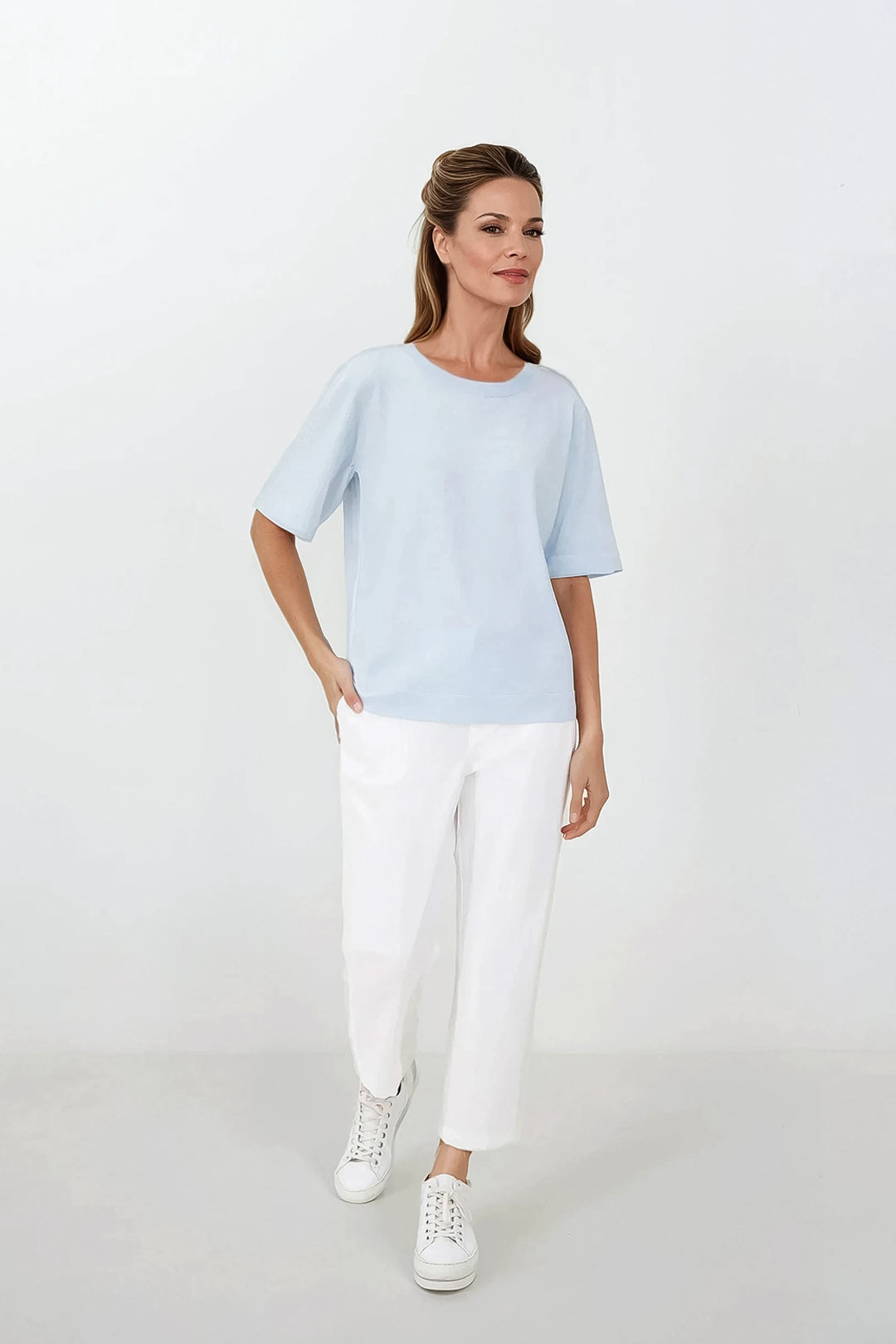 PASCAL BACK SEAMED PANT IN ITALIAN STRETCH COTTON