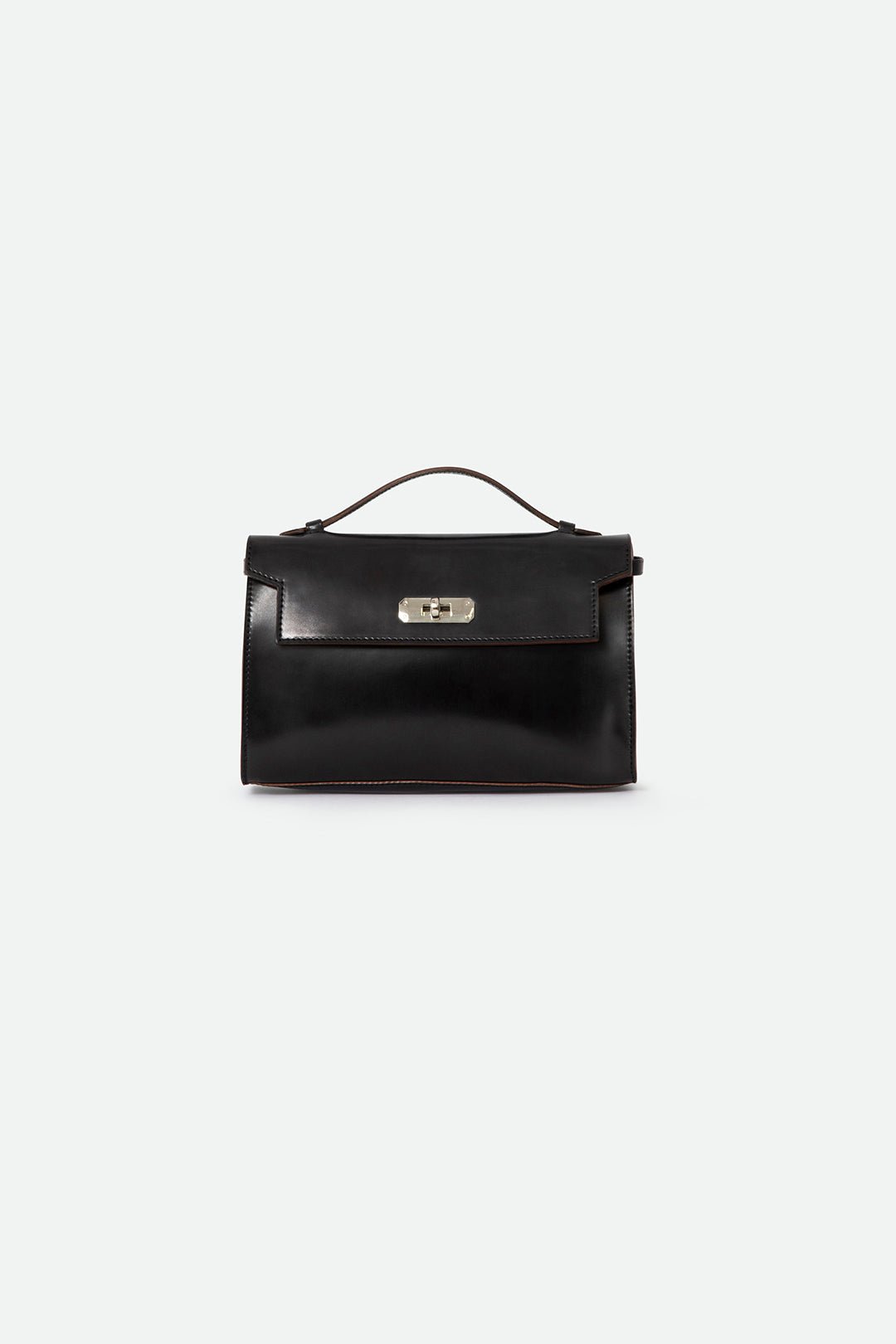 O'HARA HANDBAG IN CORDOVAN LEATHER BLACK - Jarbo